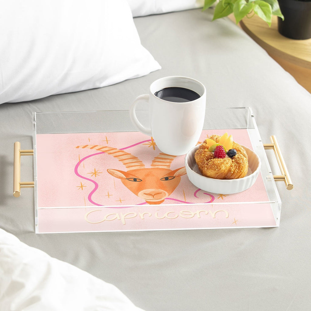 Little Om Zodiac Sign Capricorn Acrylic Tray