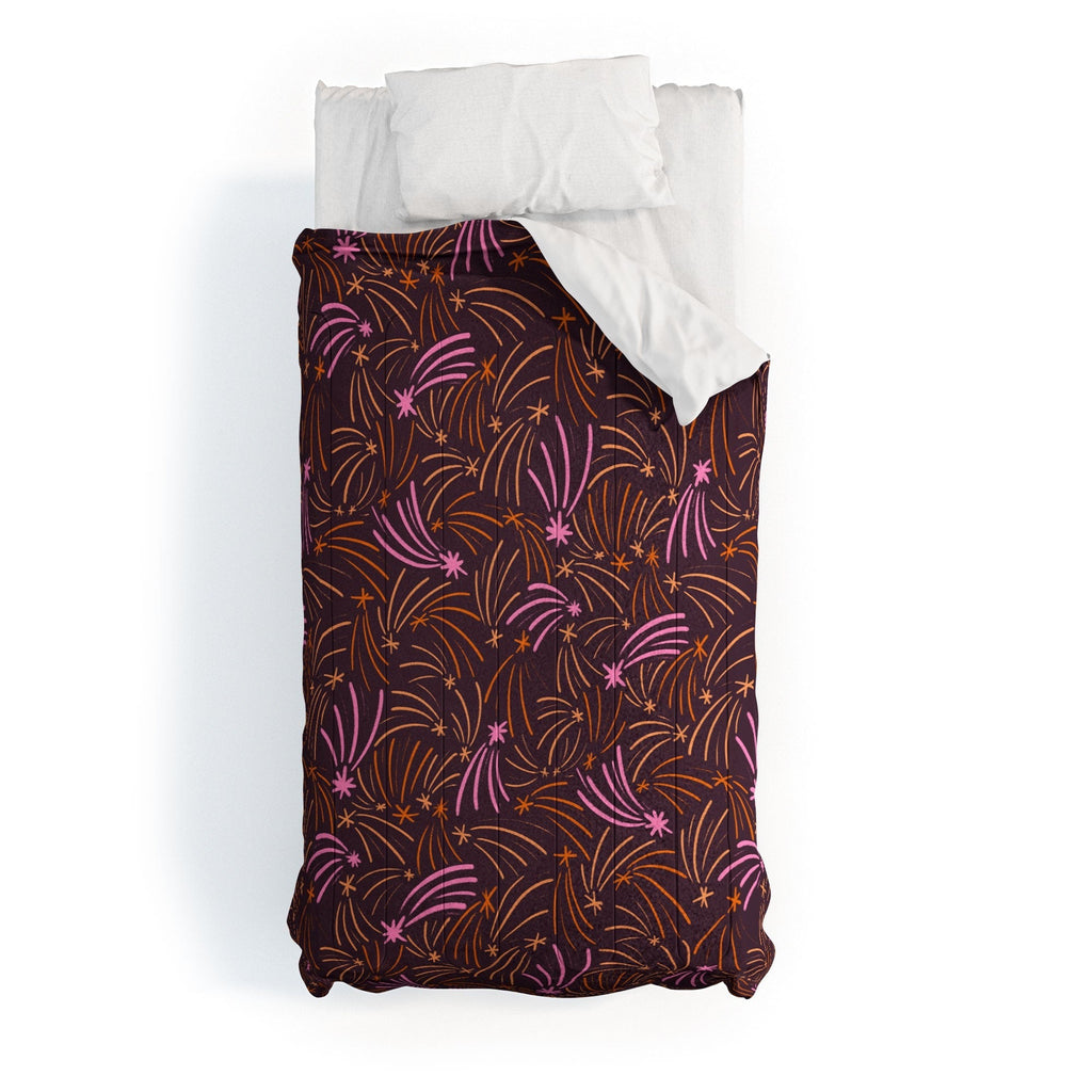 Little Om Pattern Shooting Stars plum Comforter