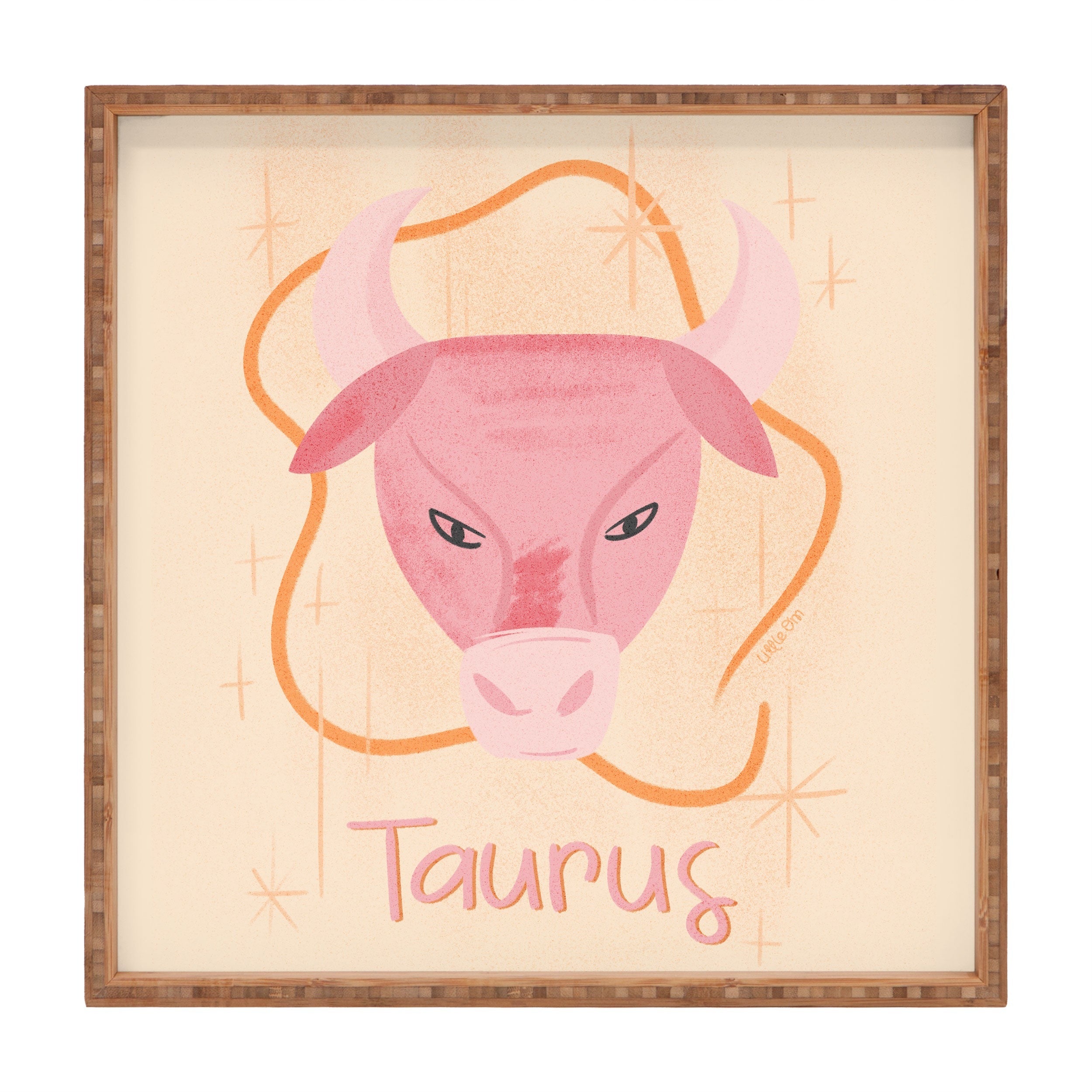 Little Om Zodiac Sign Taurus Square Tray