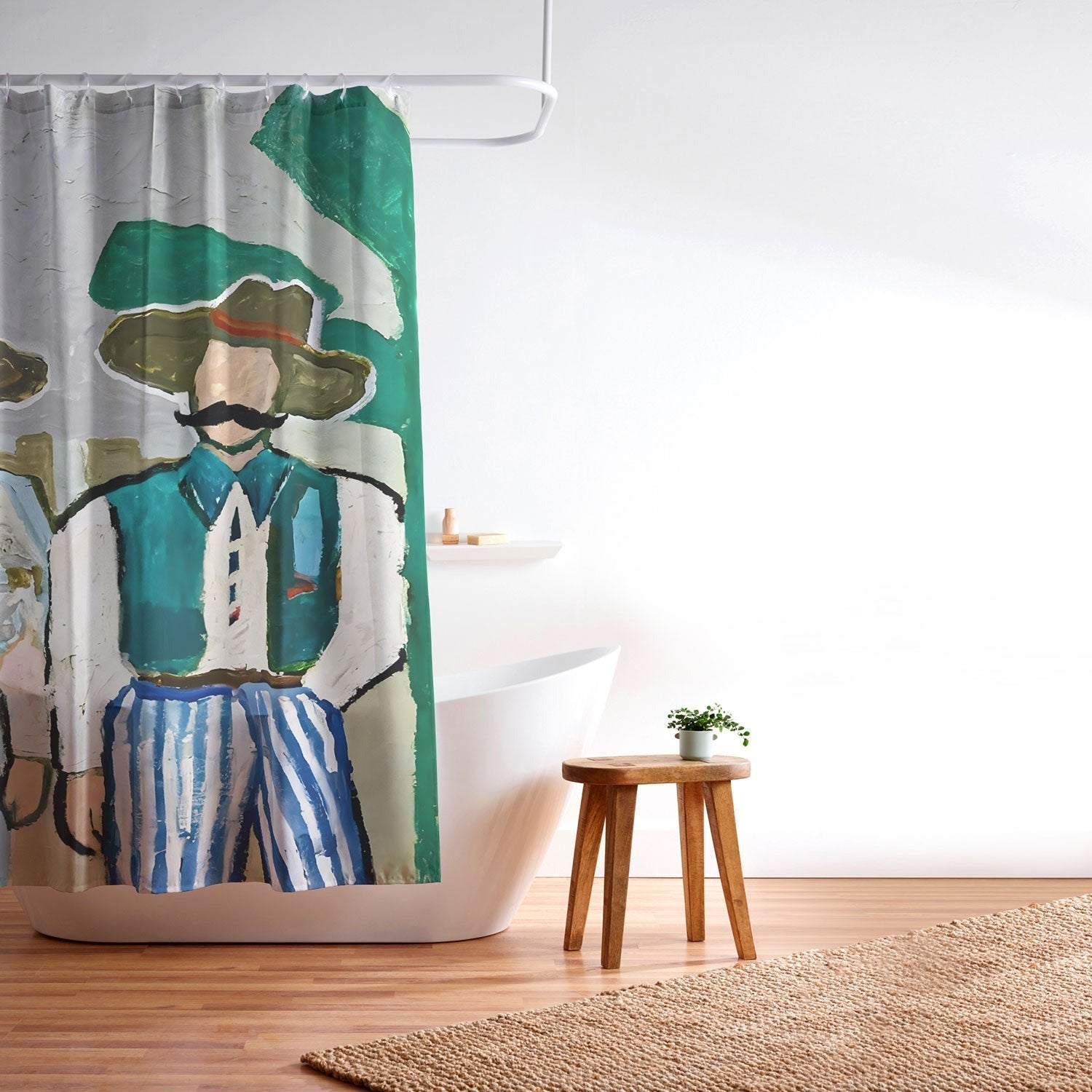 83 Oranges Side By Side Cowboy Edition Shower Curtain
