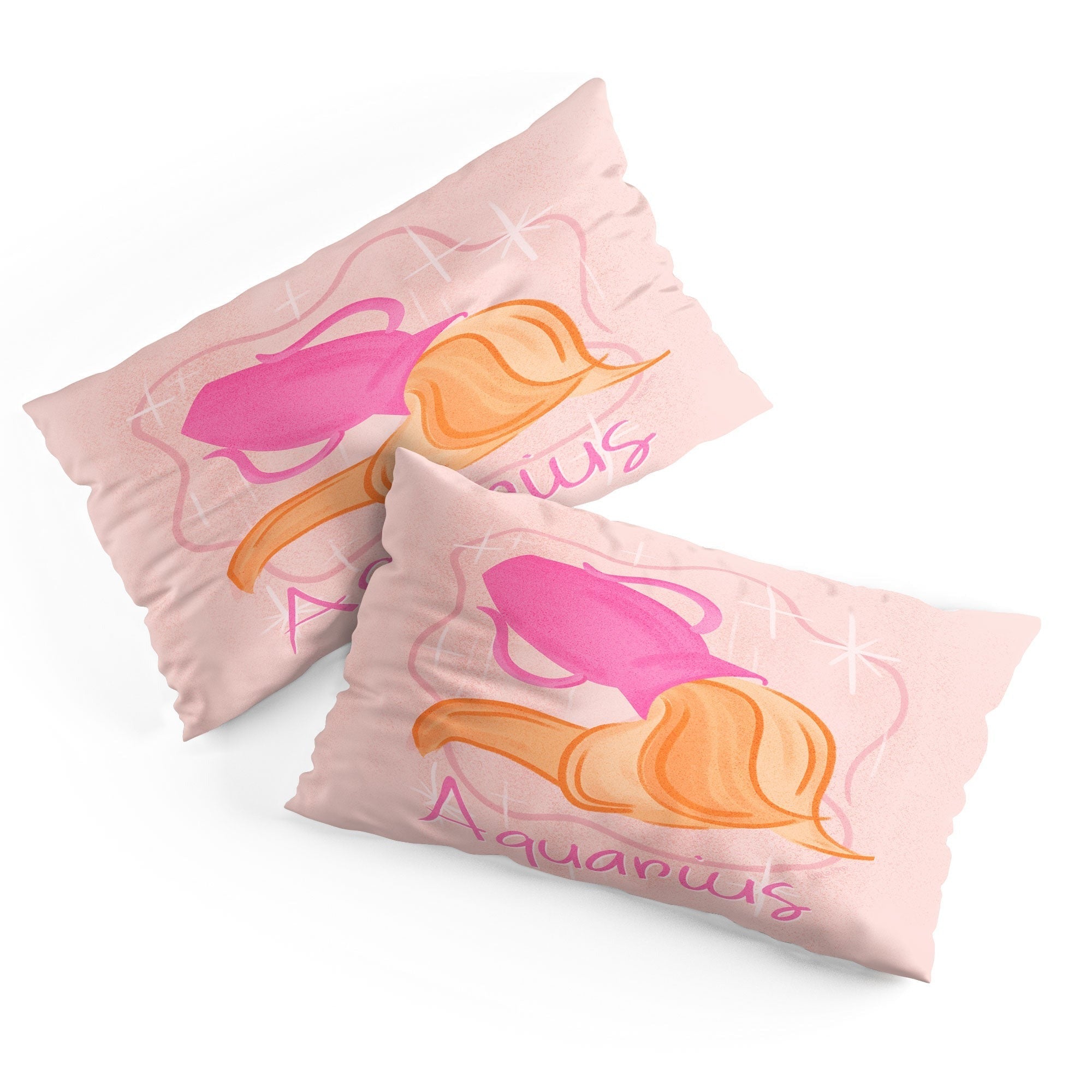Little Om Zodiac Sign Aquarius Pillow Shams