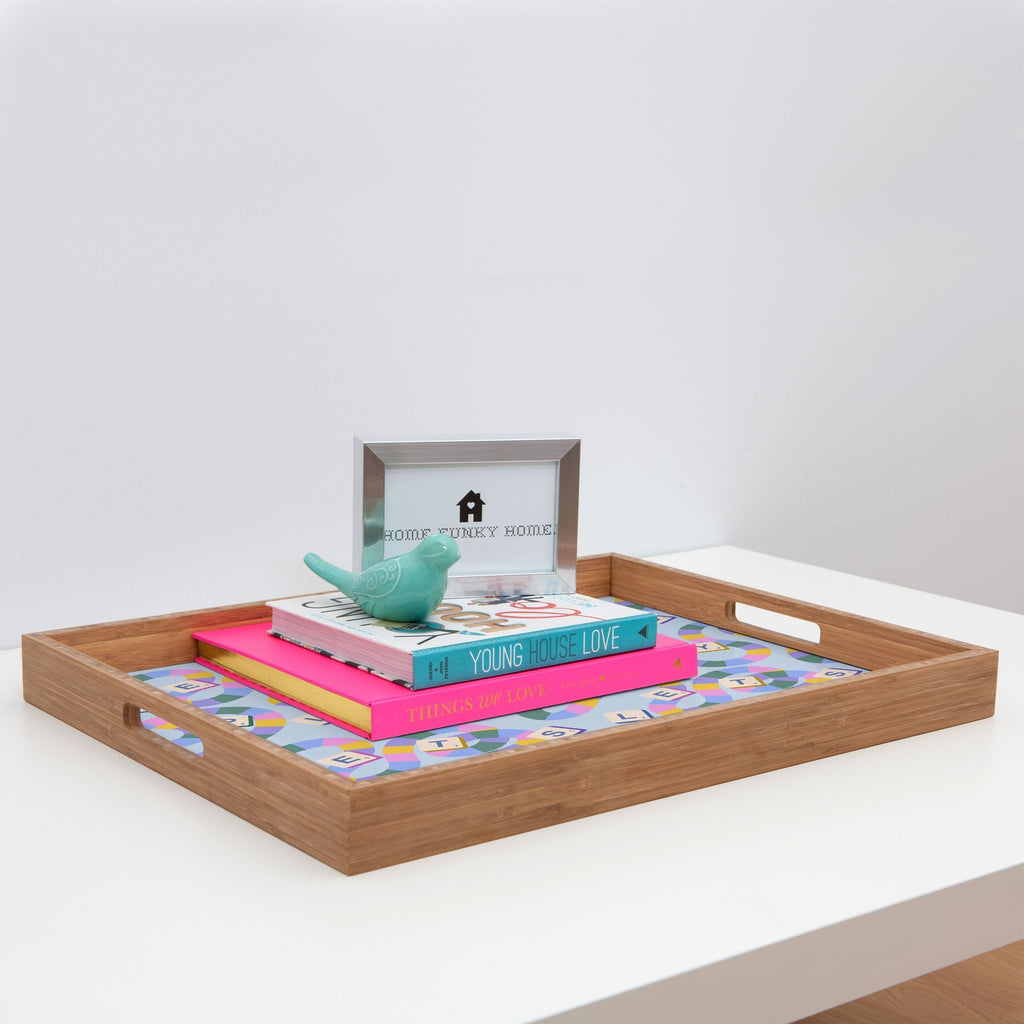 Design by Spark Scrabble Board Game Night Rectangular Tray