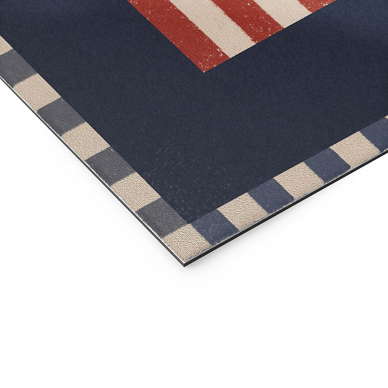 DENY Designs Gingham Flag Welcome Mat