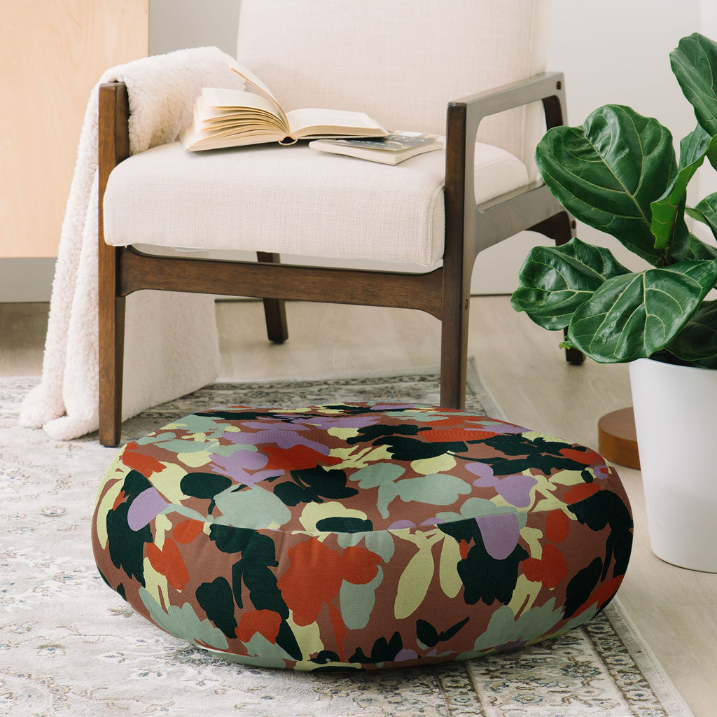 Marta Barragan Camarasa Retro Bloom Medley Floor Pillow Round