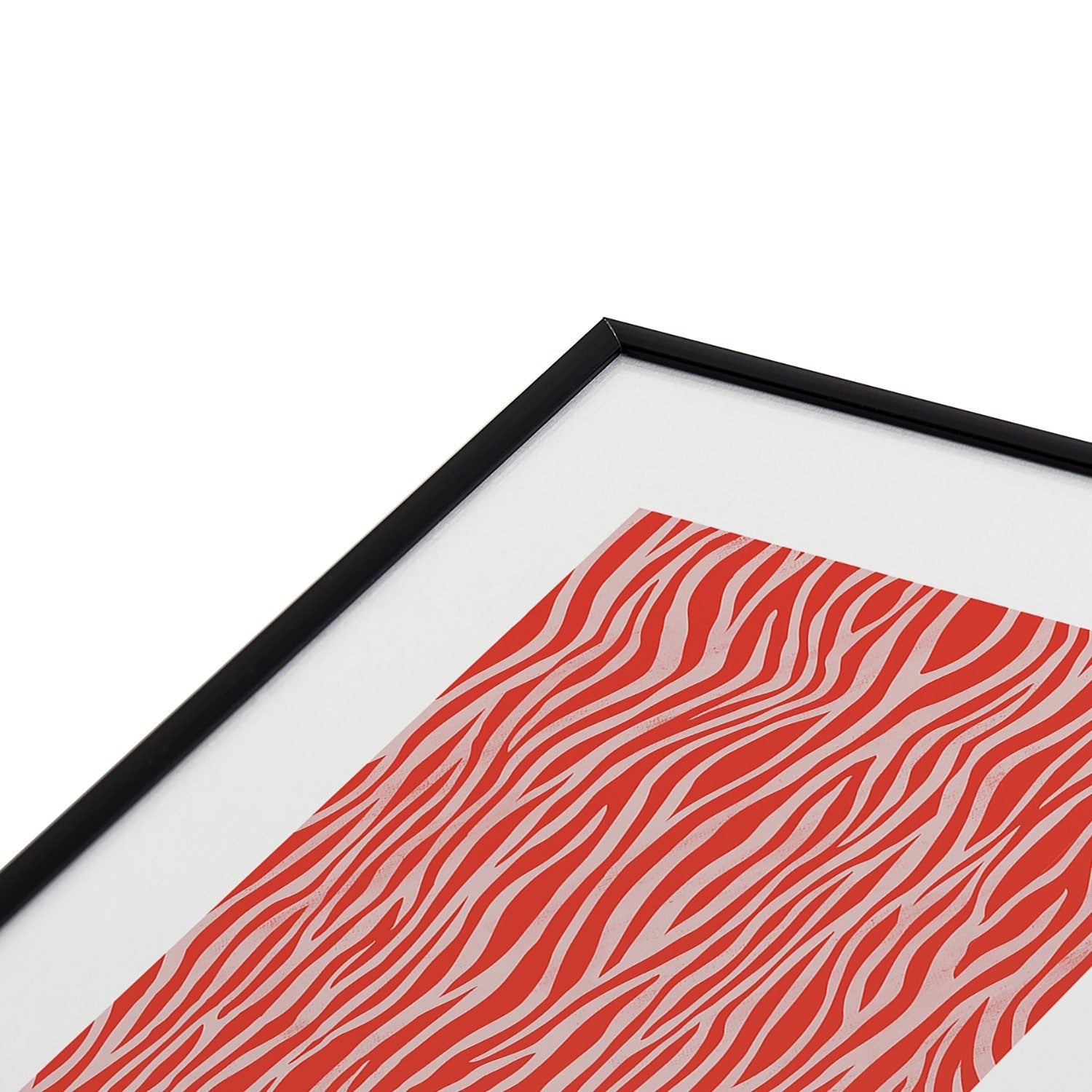 Avenie BR Red Zebra Stripe Metal Framed Art Print