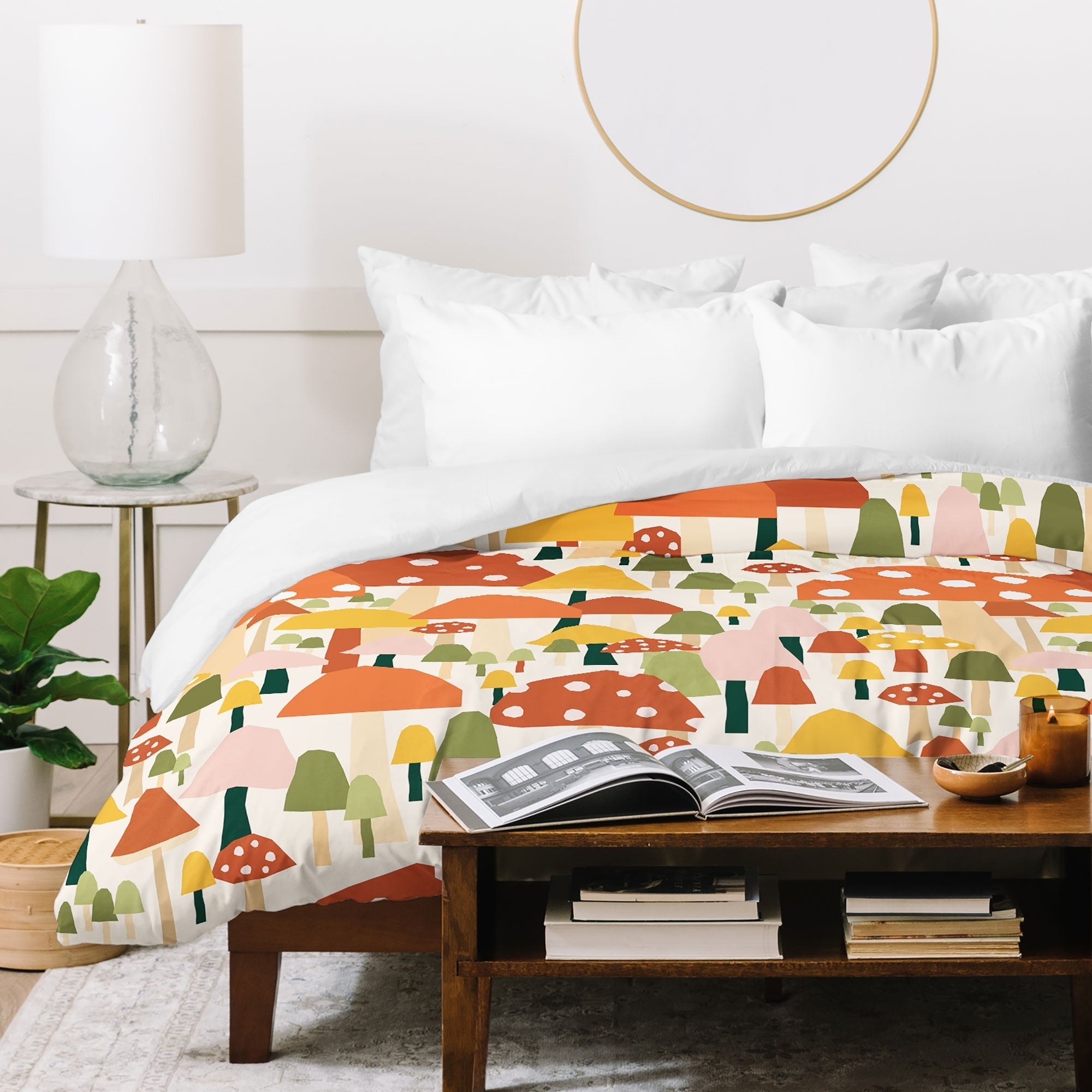 Valeria Frustaci autumnal mushrooms Duvet Cover