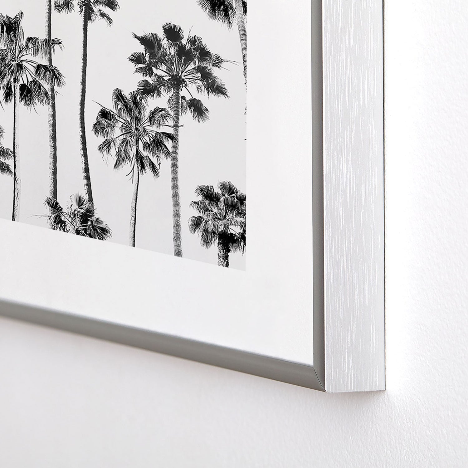 Gal Design Black And White Palms Metal Framed Art Print