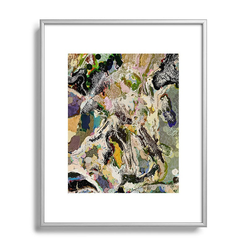 83 Oranges Echoes Beneath the Surface Metal Framed Art Print