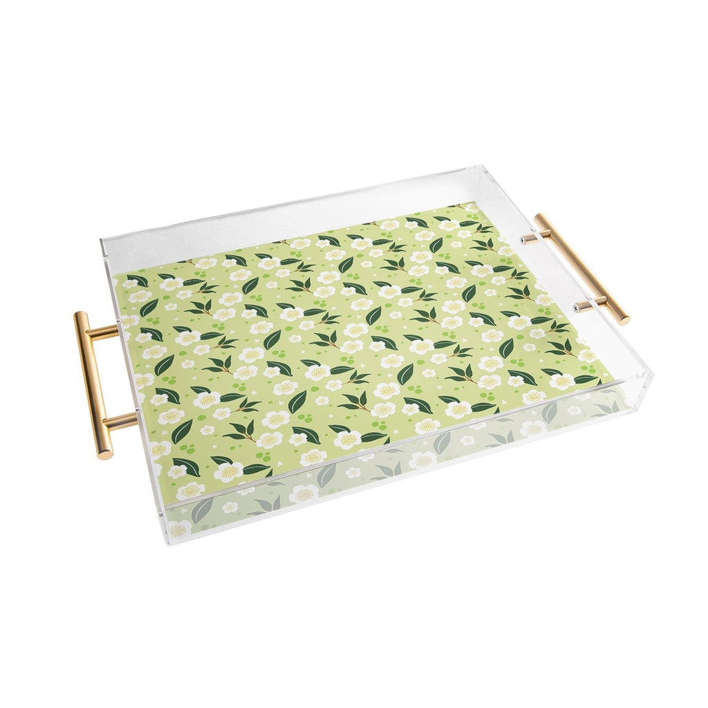 Design by Spark Matcha Tea Florals Acrylic Tray