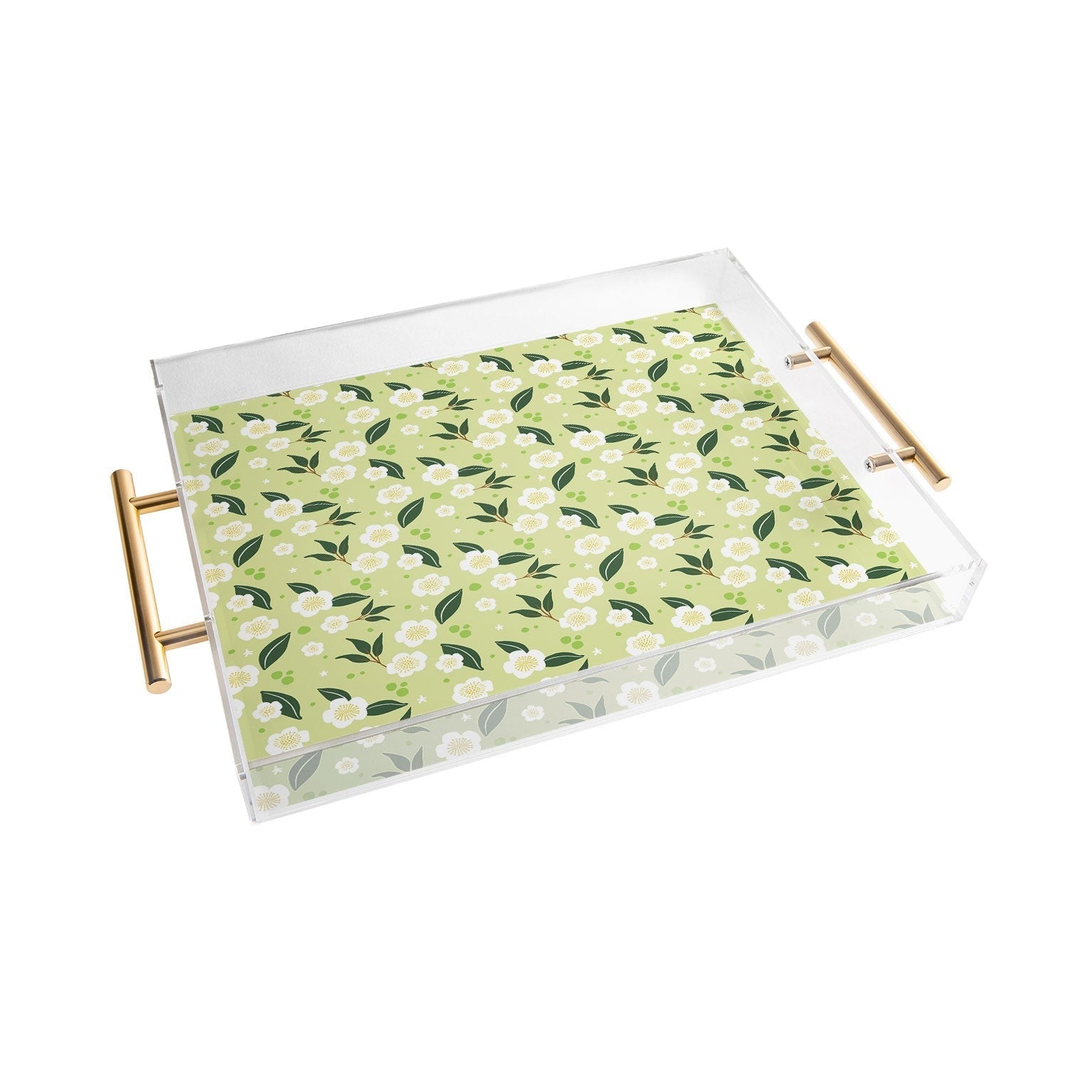 Design by Spark Matcha Tea Florals Acrylic Tray