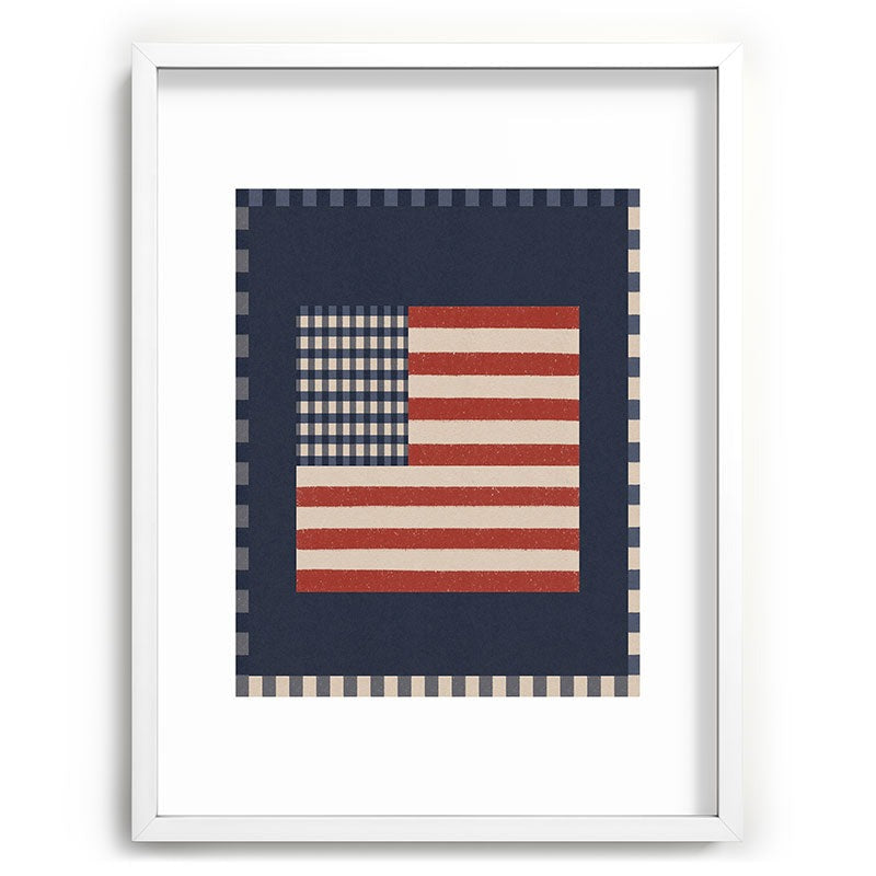 DENY Designs Gingham Flag Recessed Framing Rectangle