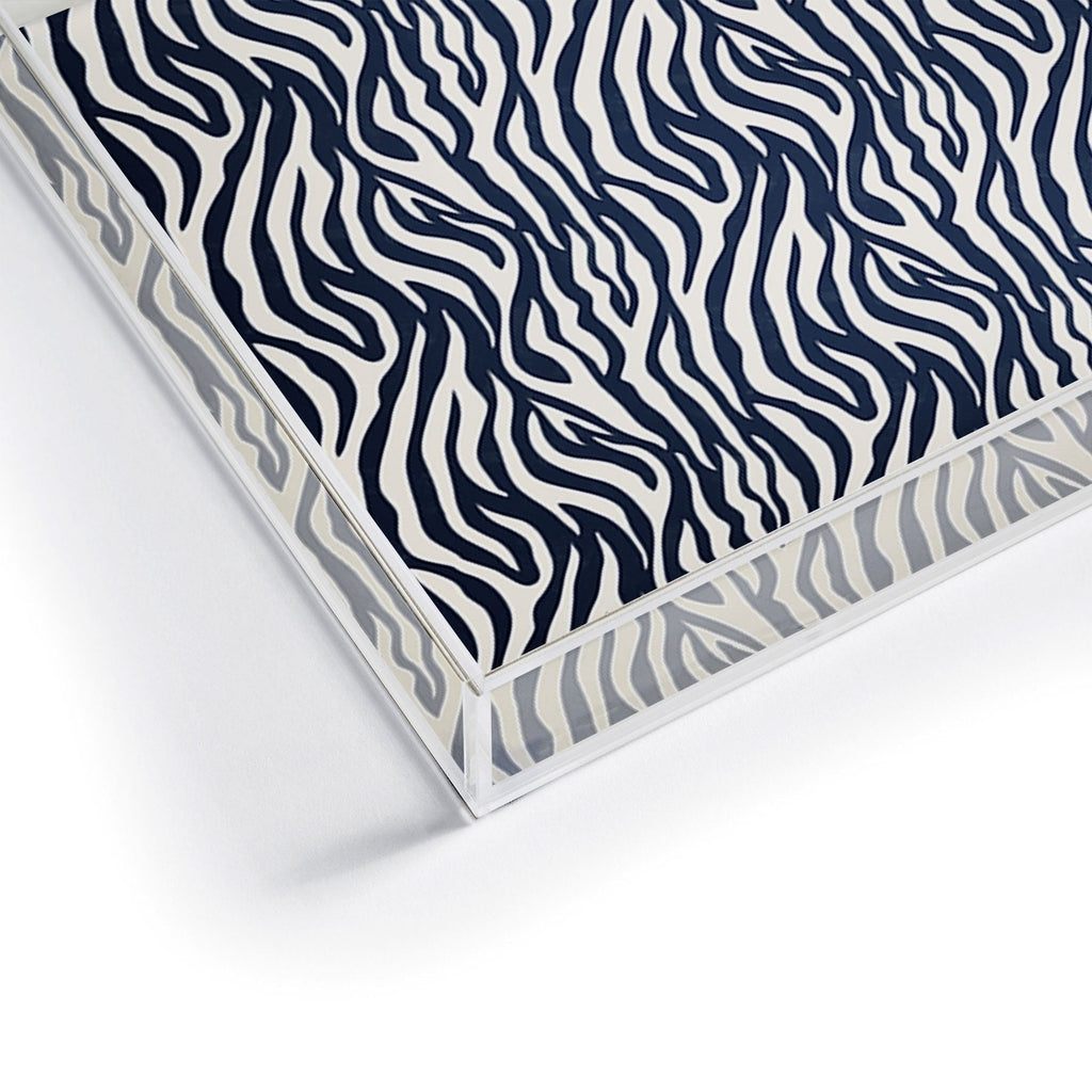 Avenie BR Navy Tiger Stripes Acrylic Tray