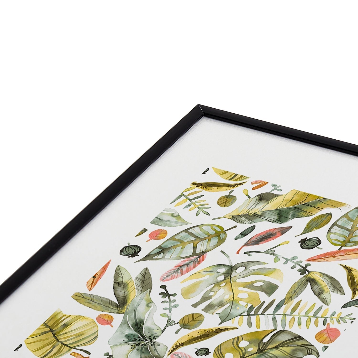Ninola Design Botanic Retreat Tropical Jungle Leaves Botanical Green Orange Metal Framed Art Print