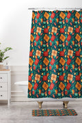 Valeria Frustaci Christmas pattern Shower Curtain And Mat