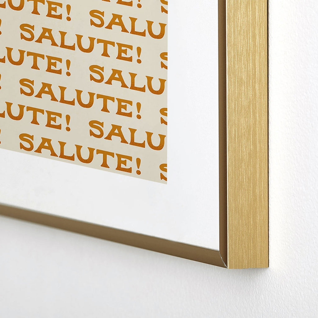Jessica Molina Salute Gold Pattern on Cream Metal Framed Art Print