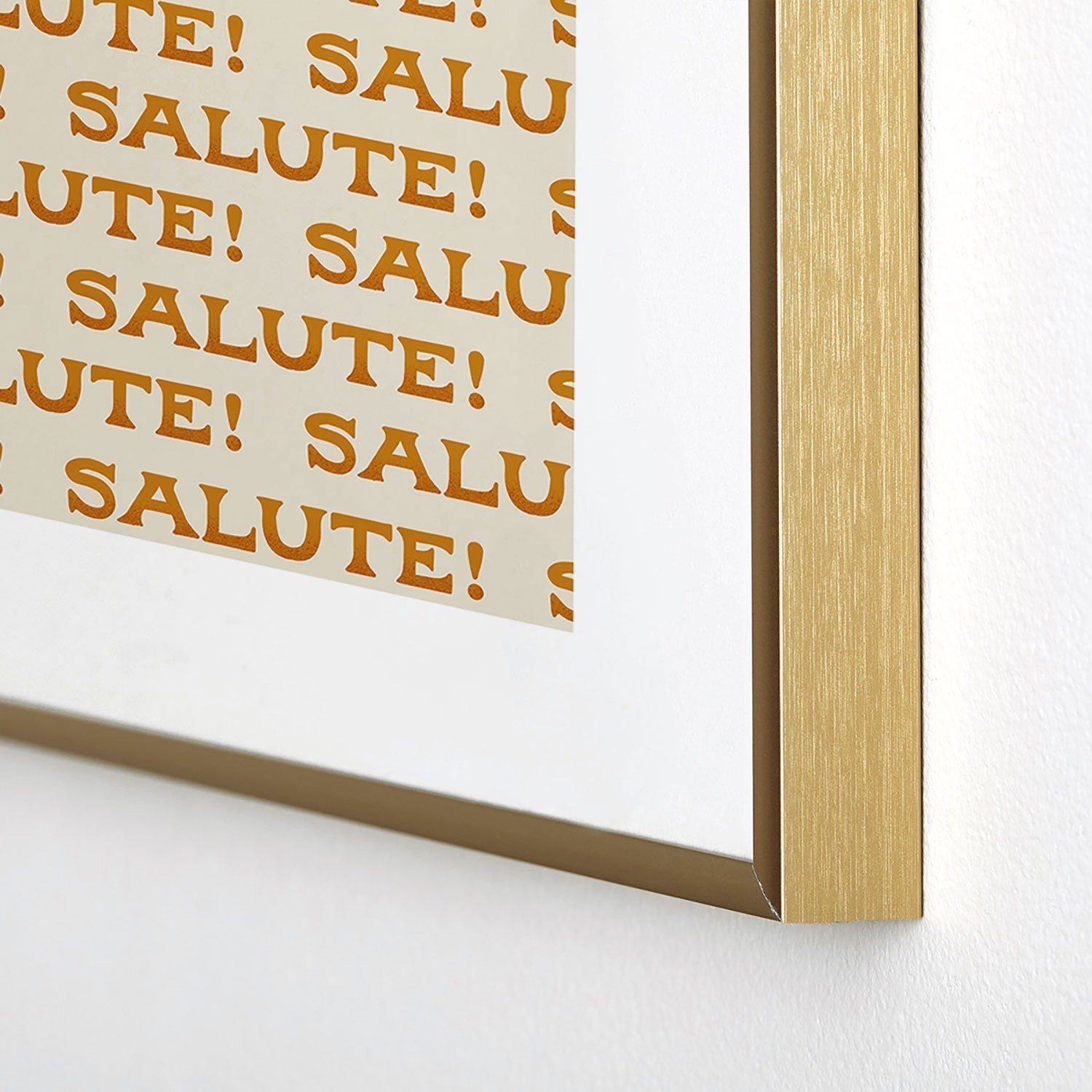 Jessica Molina Salute Gold Pattern on Cream Metal Framed Art Print