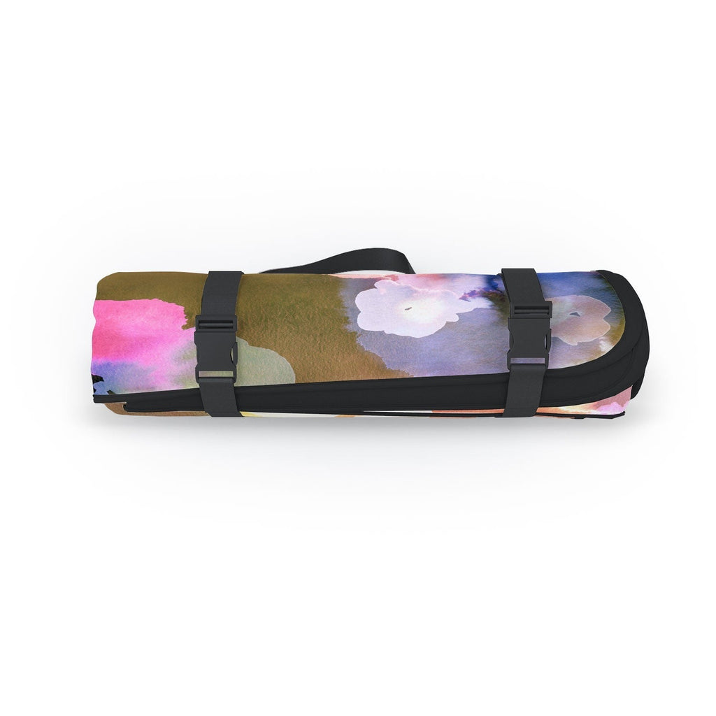 Ninola Design Botanic Retreat Ombre Abstract Watercolor Flowers Pink gold Picnic Blanket