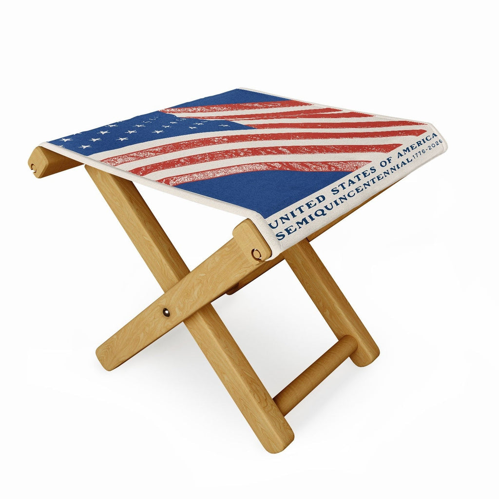 DENY Designs Stars n Stripes Semiquincentennial Folding Stool