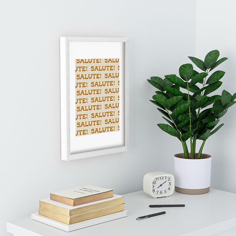 Jessica Molina Salute Gold Pattern on Cream Recessed Framing Rectangle