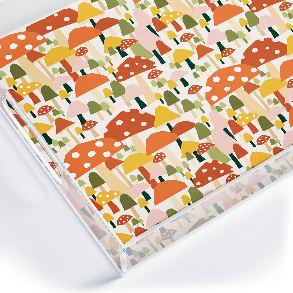 Valeria Frustaci autumnal mushrooms Acrylic Tray