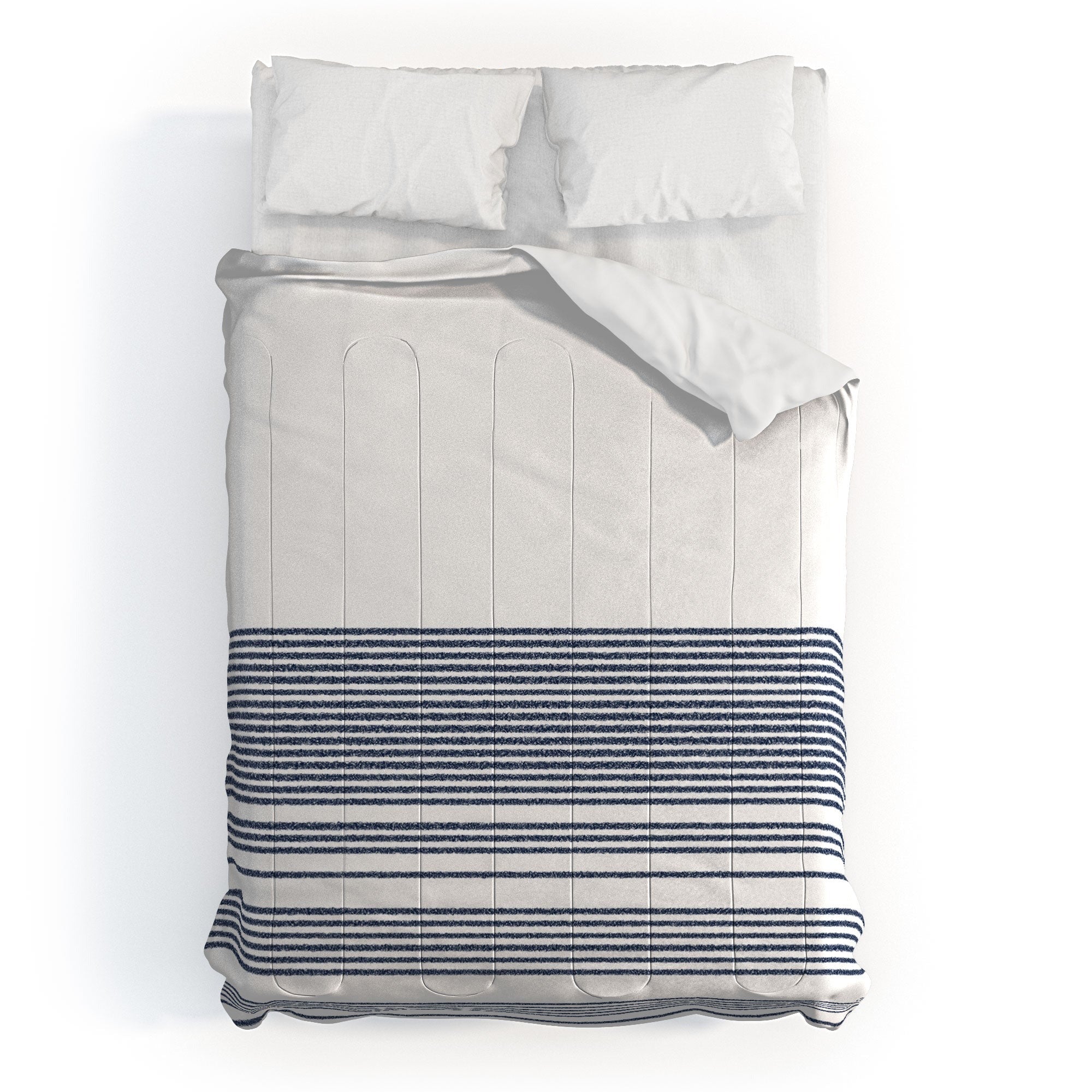 Kierkegaard Design Studio organic stripes naut navy blue and white Comforter