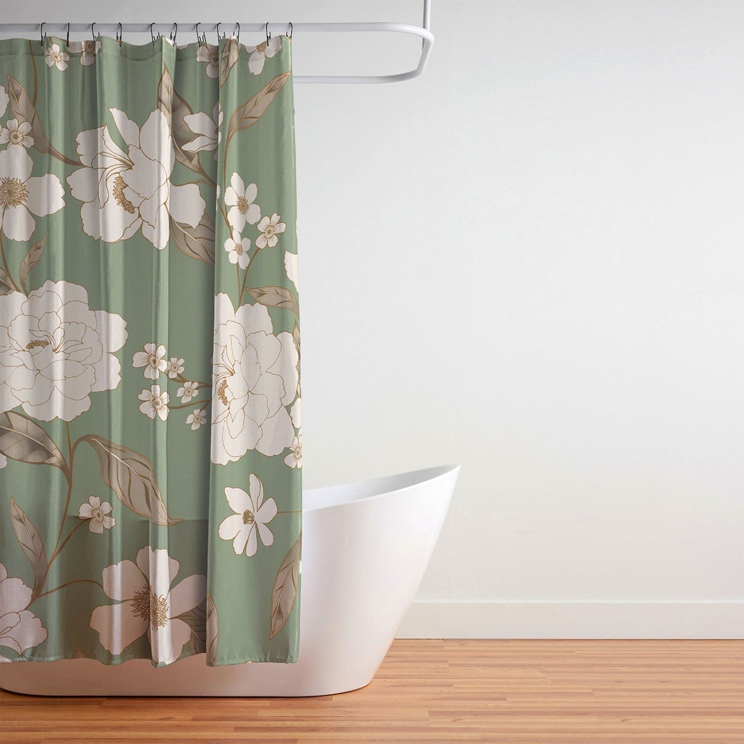 Gabriela Fuente Olive Floral Roberta Shower Curtain