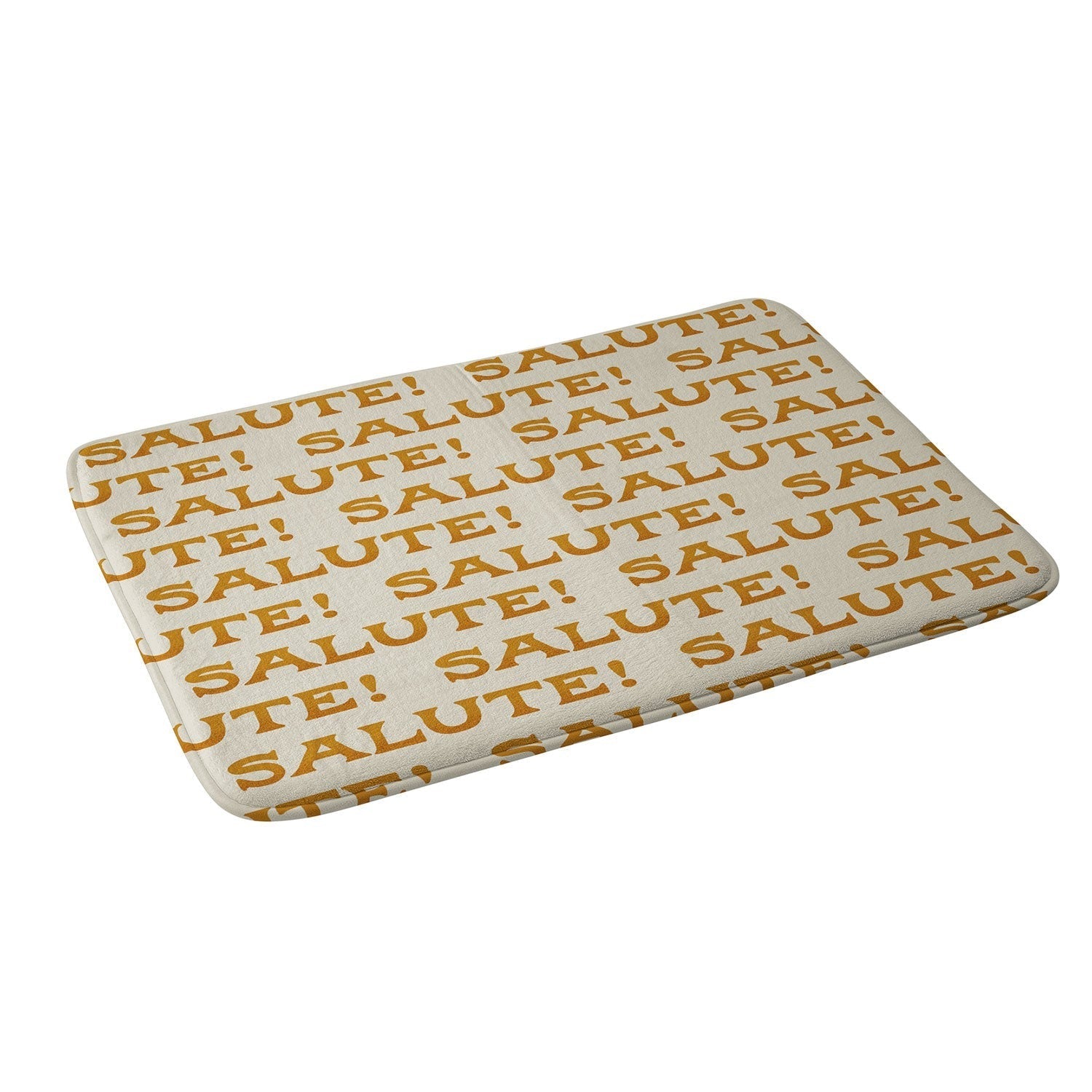 Jessica Molina Salute Gold Pattern on Cream Memory Foam Bath Mat