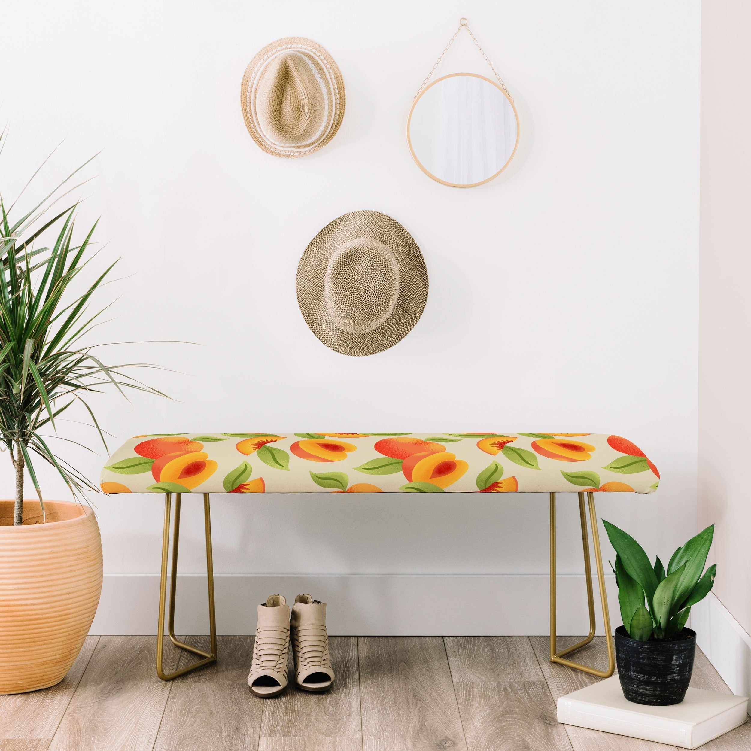 Jessica Molina Peach Pattern Bench