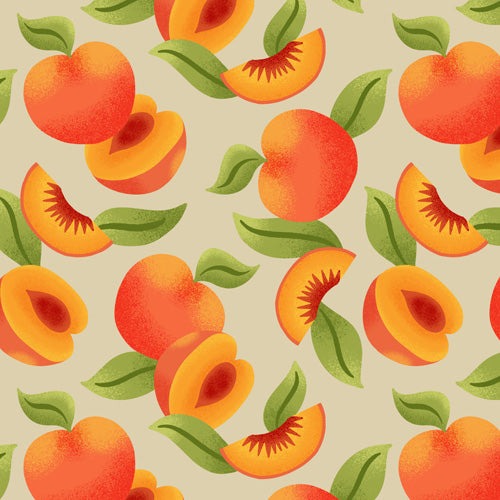 Jessica Molina Peach Pattern Shower Curtain
