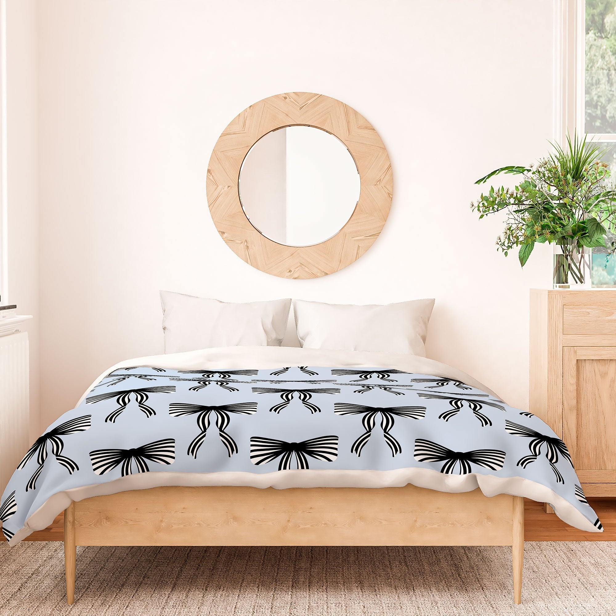 Design by Spark Black Striped Bows Duvet Cover