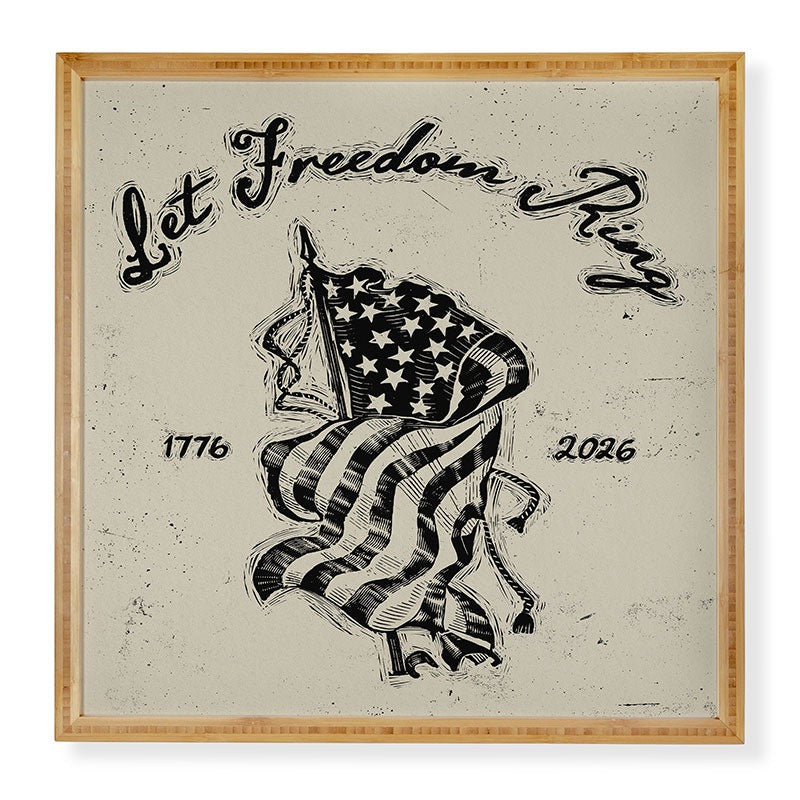 DENY Designs Let Freedom Ring Block Framed Wall Art