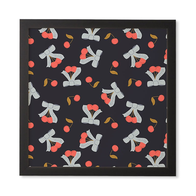 Jennifer Labre Cherries and Bows Framed Wall Art