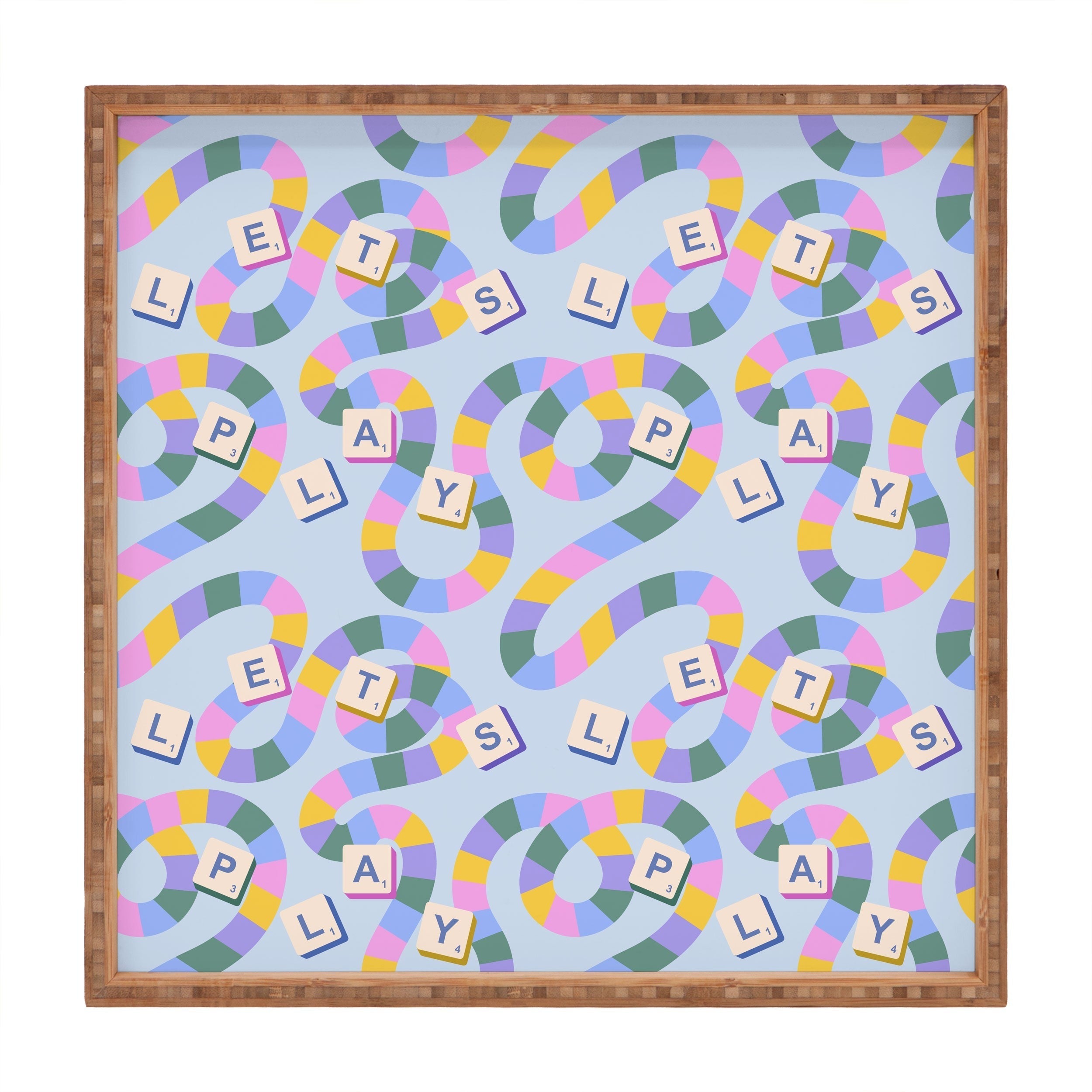 Design by Spark Scrabble Board Game Night Square Tray