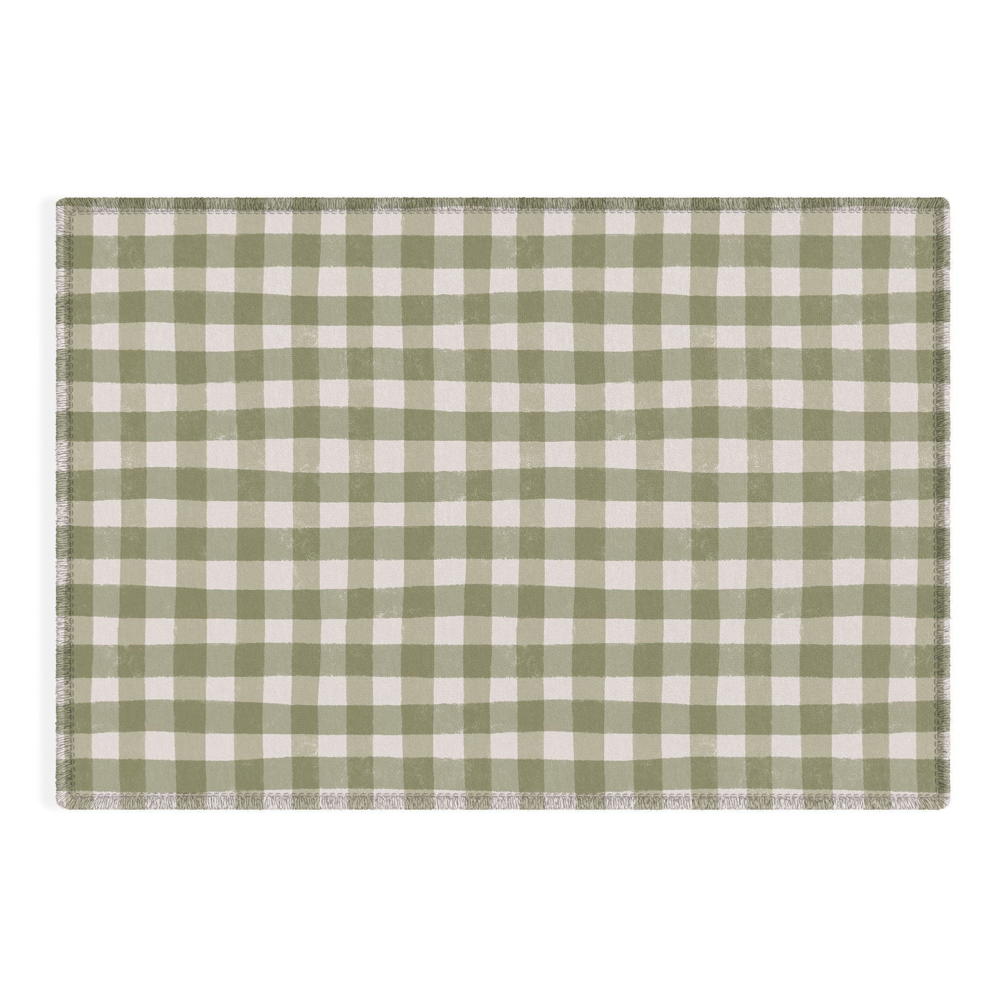 Menina Lisboa Rustic Green Plaid Outdoor Rug