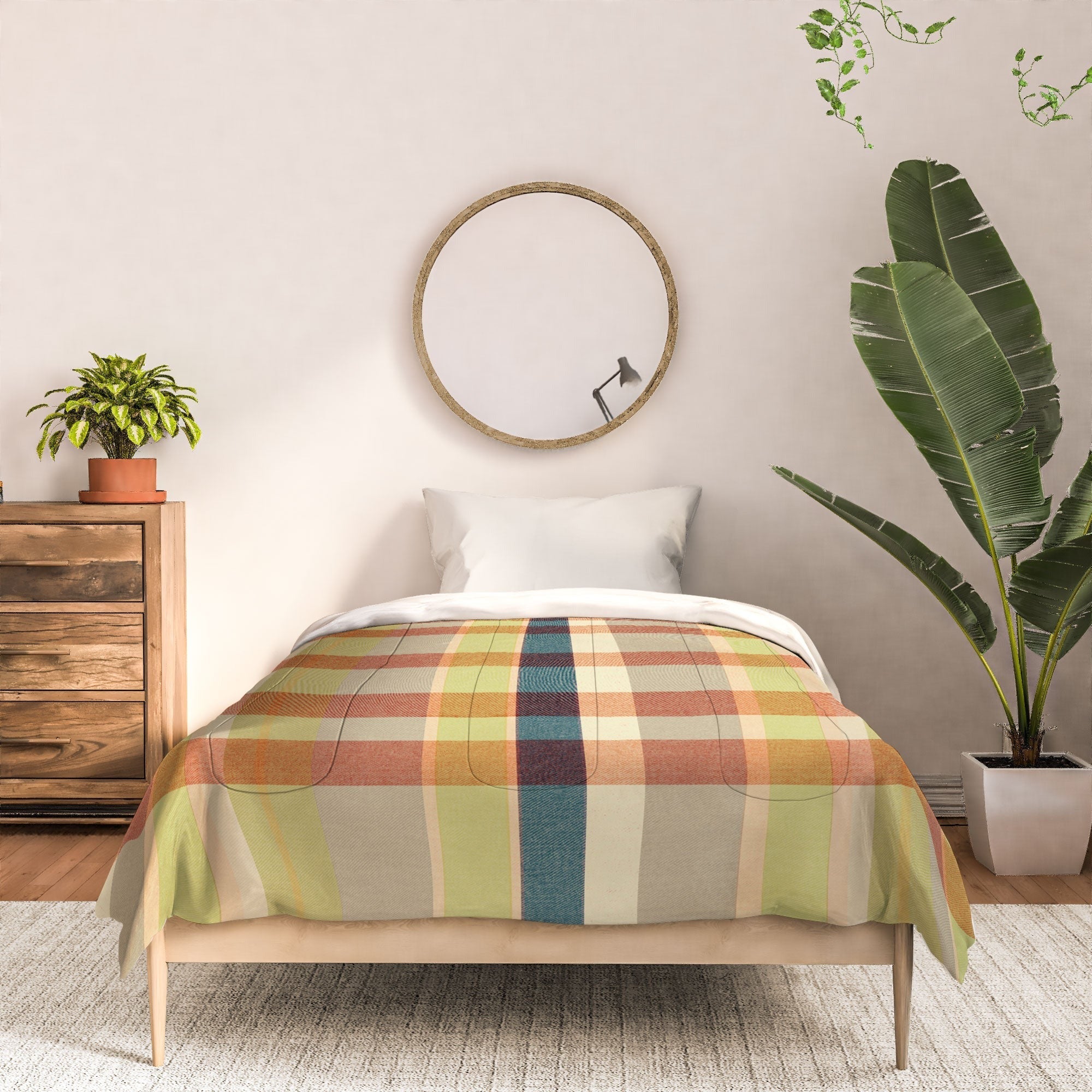 Marta Barragan Camarasa Retro Picnic Plaid Warm Tones Comforter