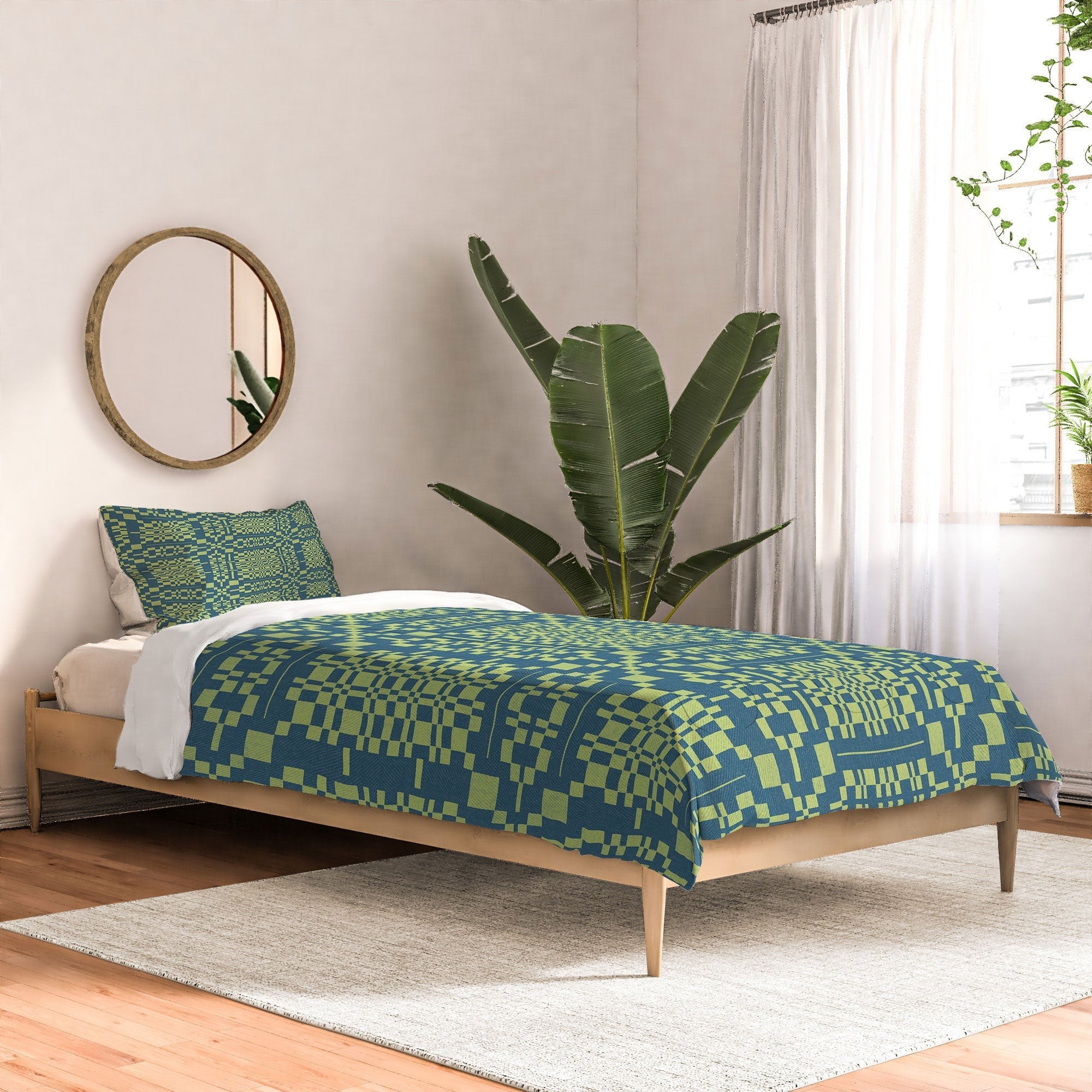 Marta Barragan Camarasa Nostalgic Grid Design Comforter
