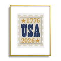 DENY Designs USA Stamp Metal Framed Art Print