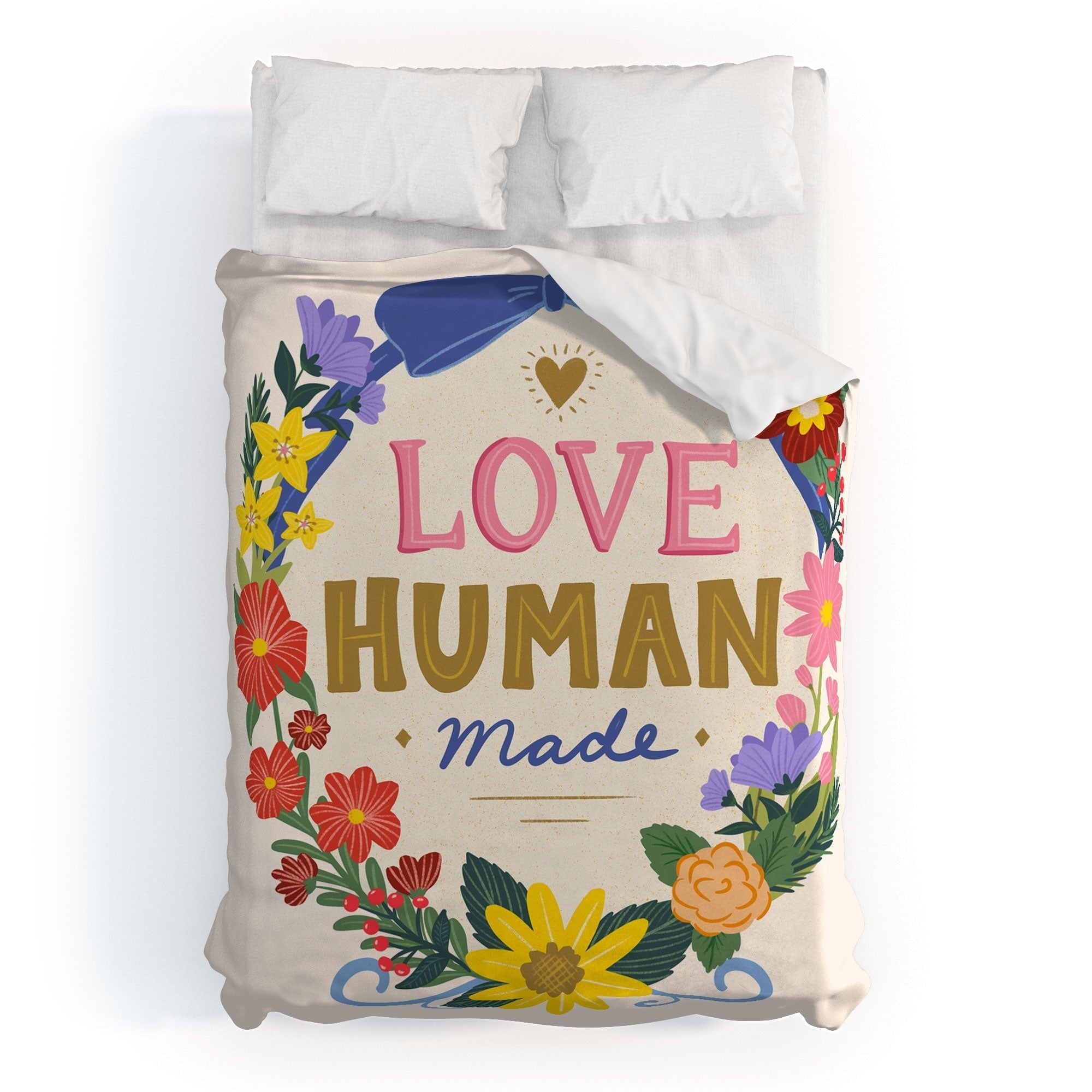 Design by Spark Love Human Made Floral Wreath Duvet Cover