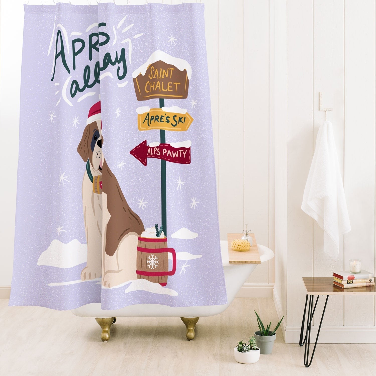 Design by Spark St Bernard Apres All Day Shower Curtain