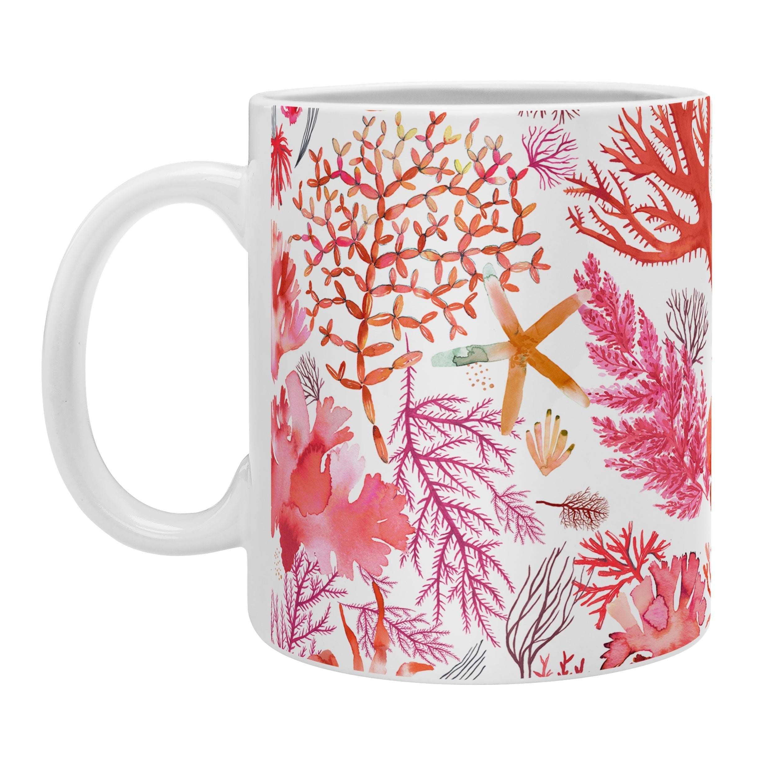 Ninola Design Botanic Retreat Coral Reef Crab Lobster Red Coffee Mug