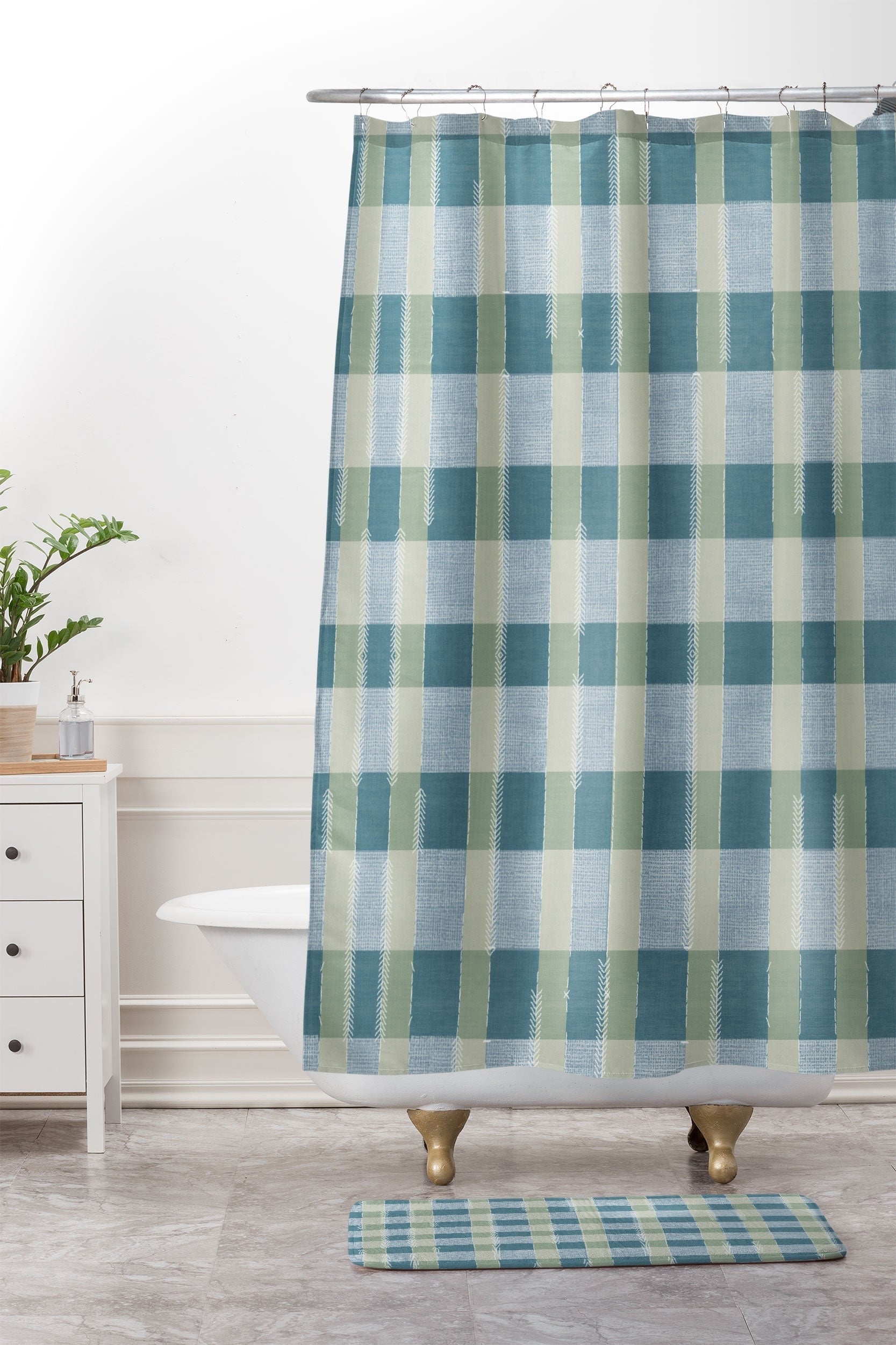 Marta Barragan Camarasa Country Style Checks Memory Foam Bath Mat