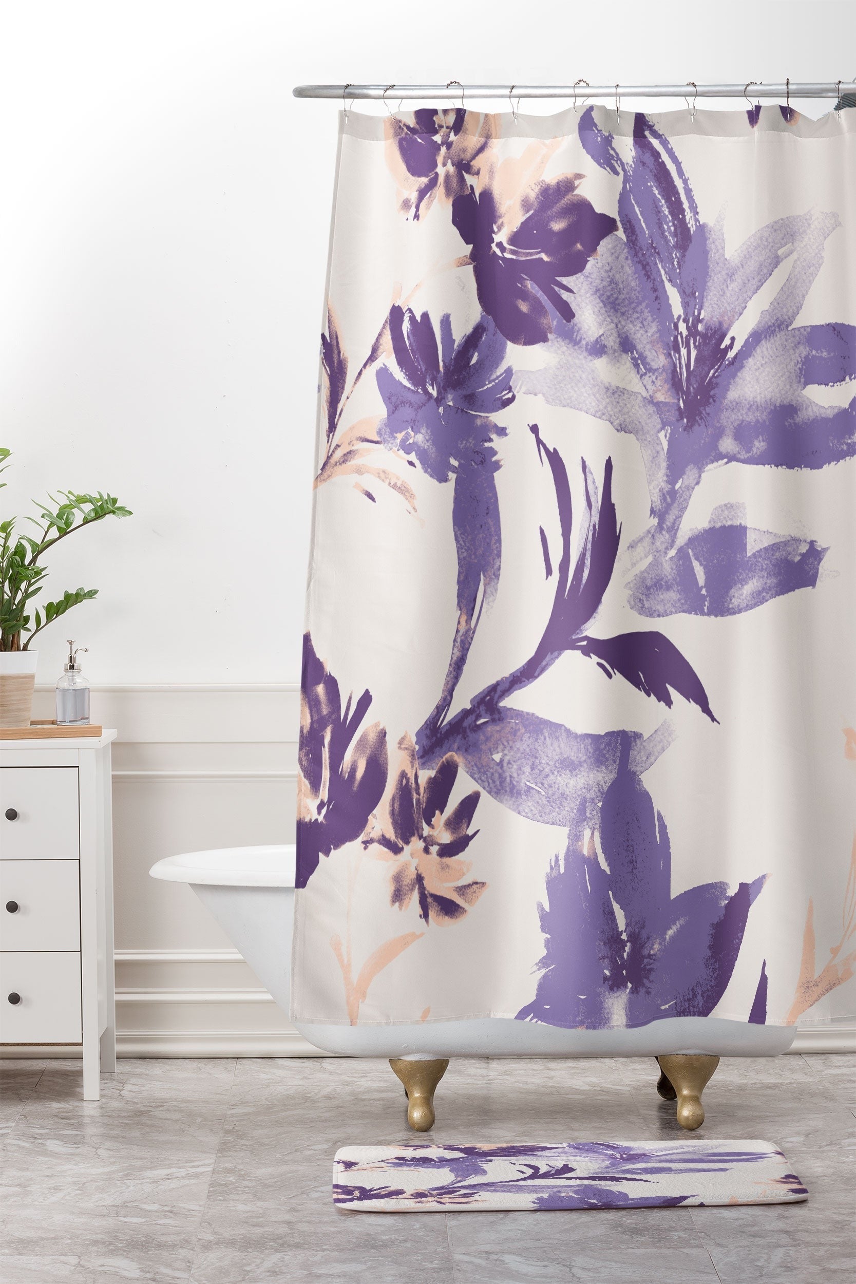 Gabriela Fuente Emma Classic Floral Memory Foam Bath Mat