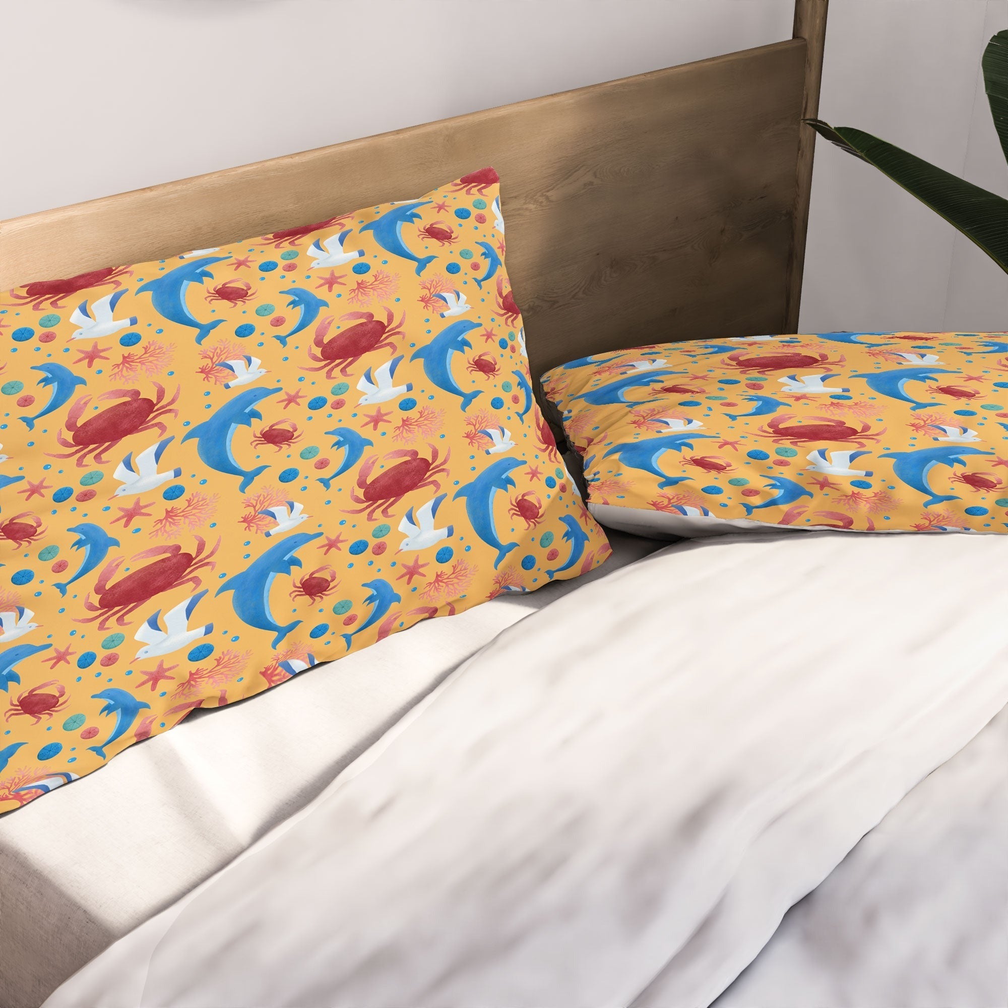 Seta Zakian Sailing Sealife yellow Pillow Shams