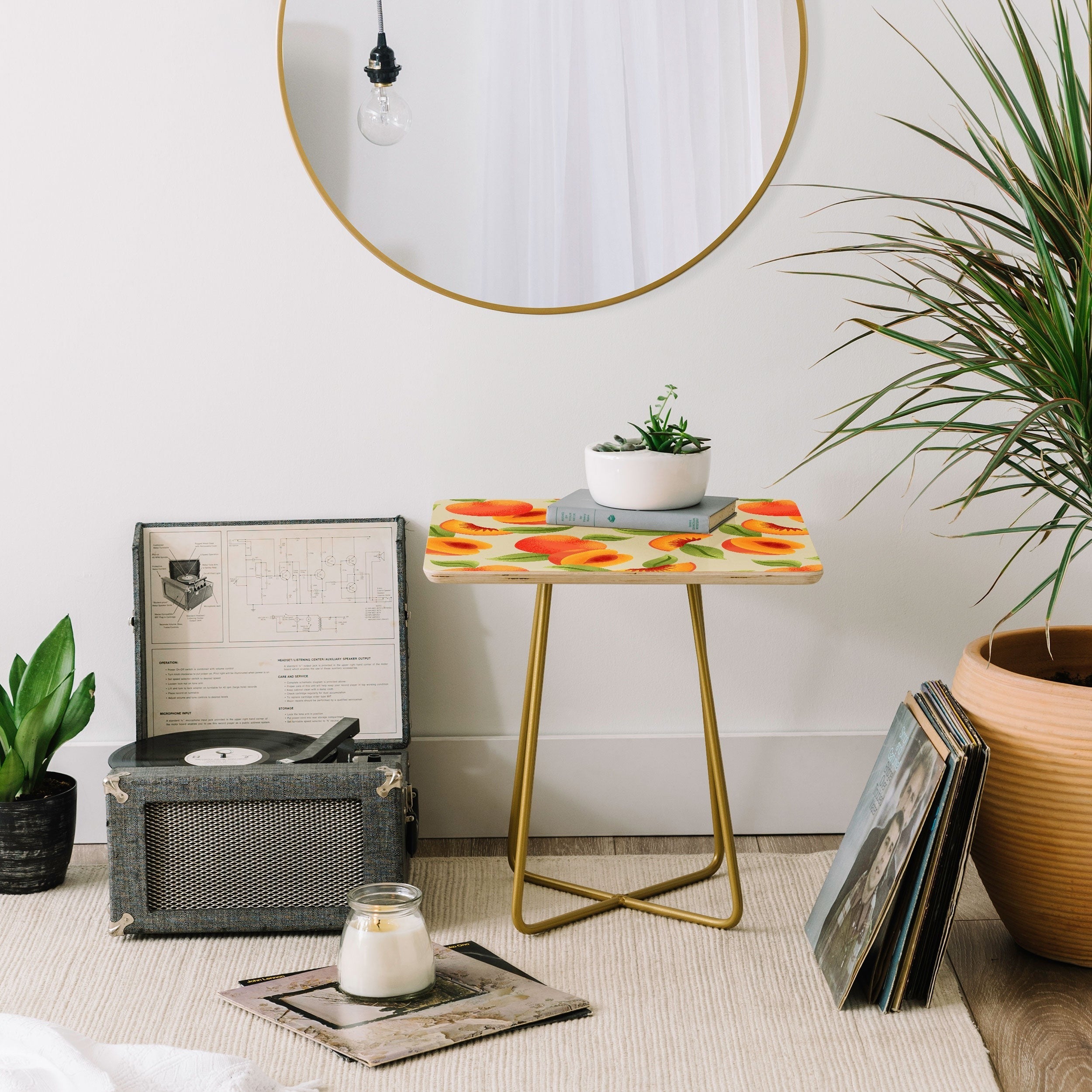 Jessica Molina Peach Pattern Side Table