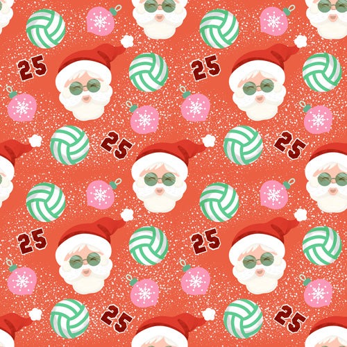 Design by Spark Sporty Volleyball Santa Shower Curtain