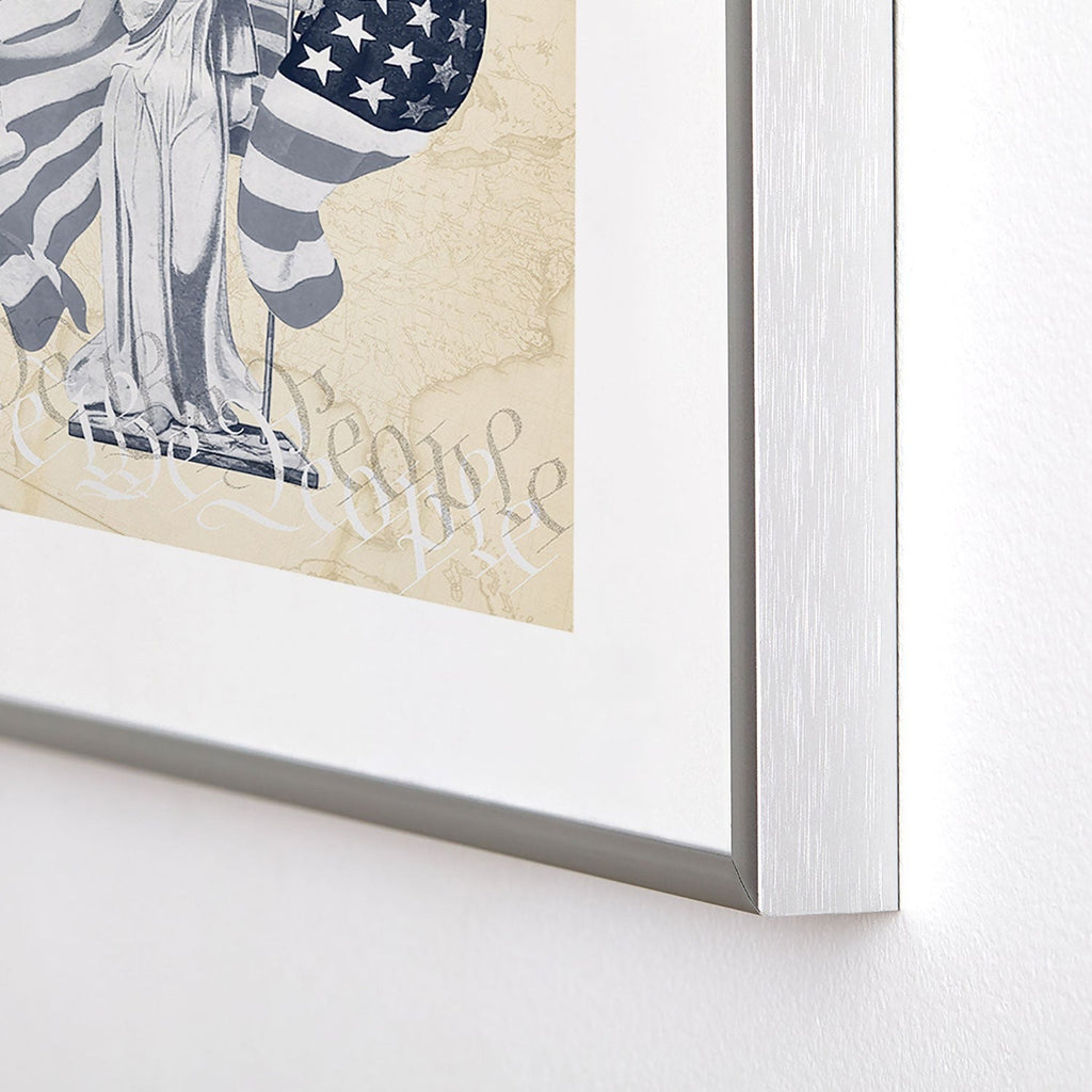 DENY Designs Liberty and Justice Woman Metal Framed Art Print
