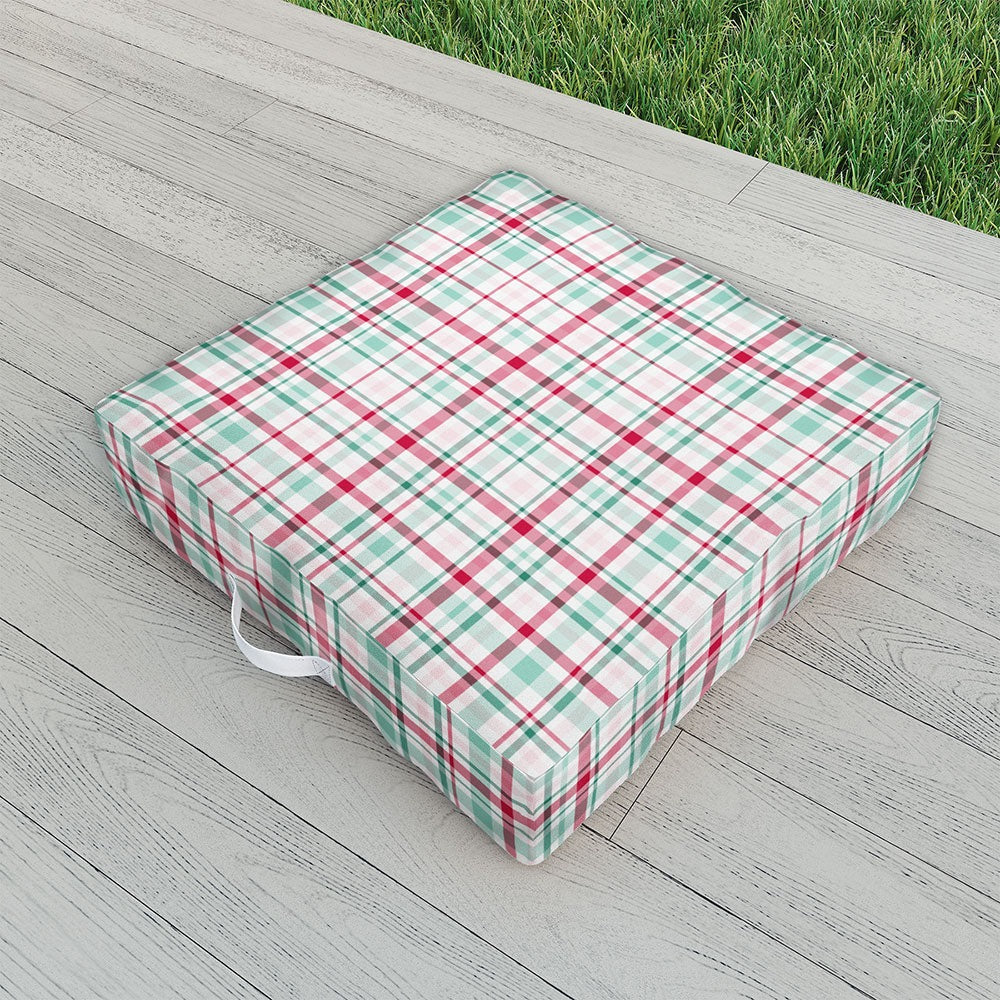 Lisa Argyropoulos Merry Vintage Plaid Outdoor Floor Cushion