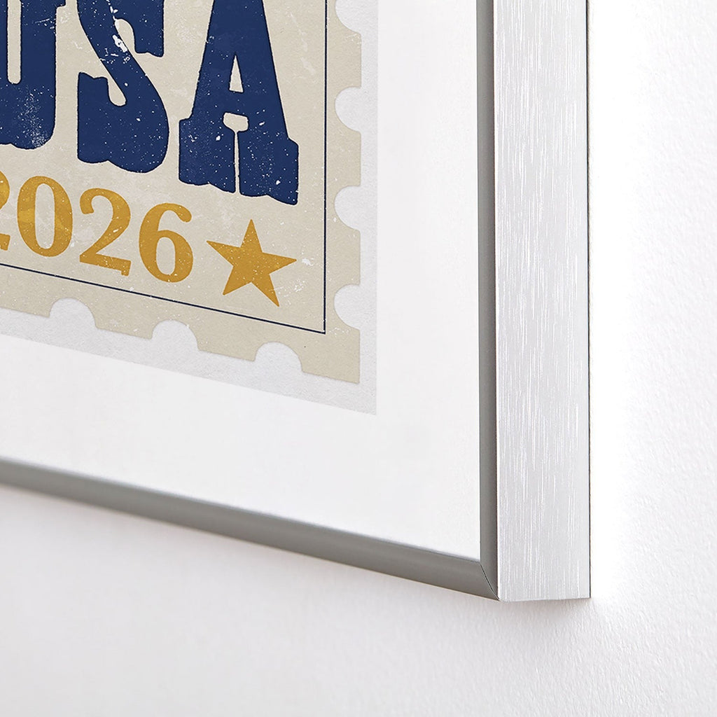 DENY Designs USA Stamp Metal Framed Art Print