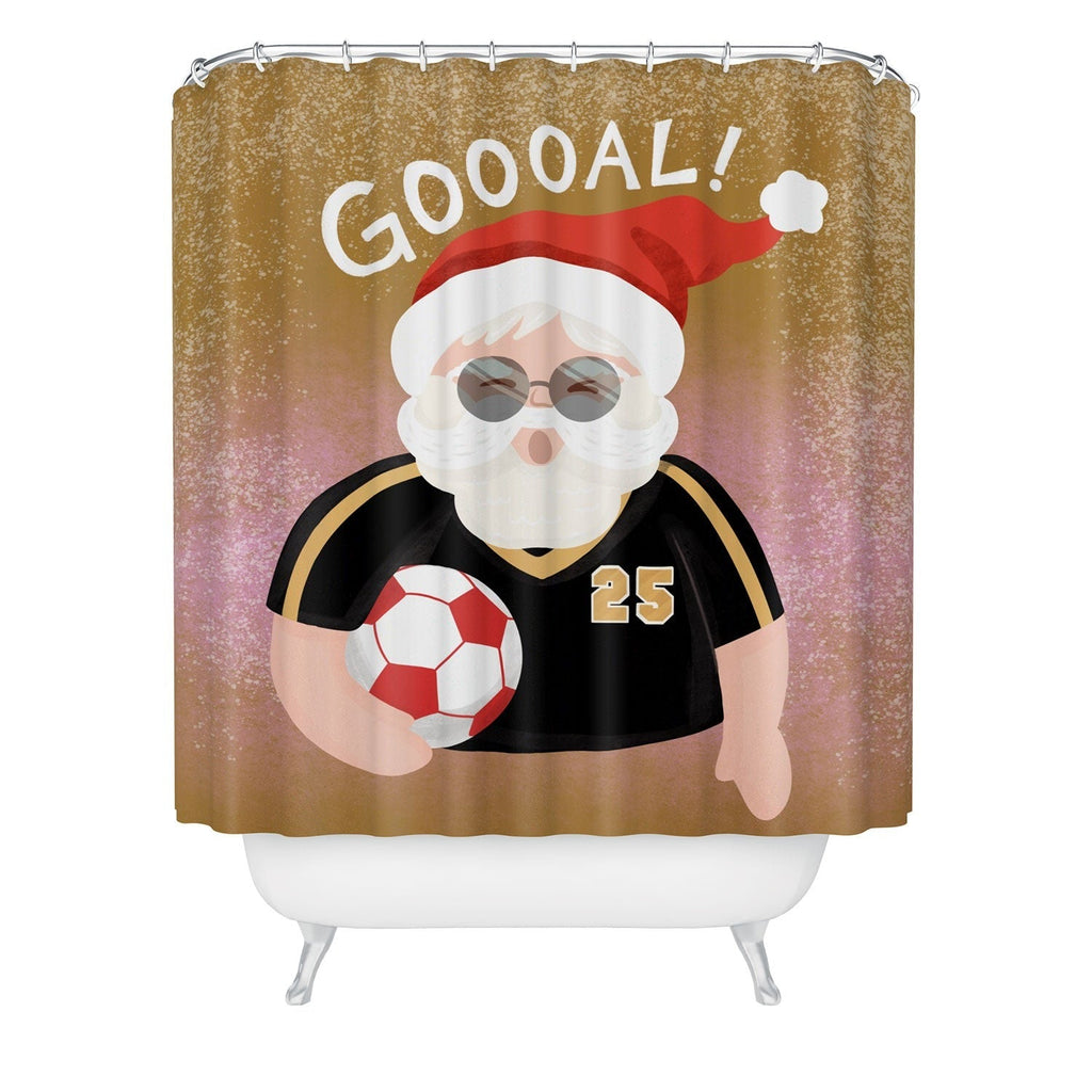 Design by Spark Sporty Soccer Santa Shower Curtain
