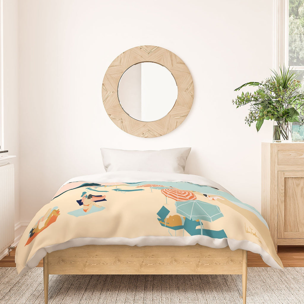 Valeria Frustaci Beach of Positano in Italy Duvet Cover